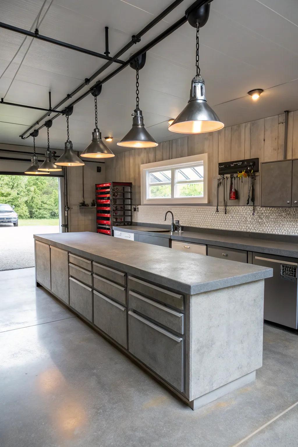 Industrial elements contribute character and style.