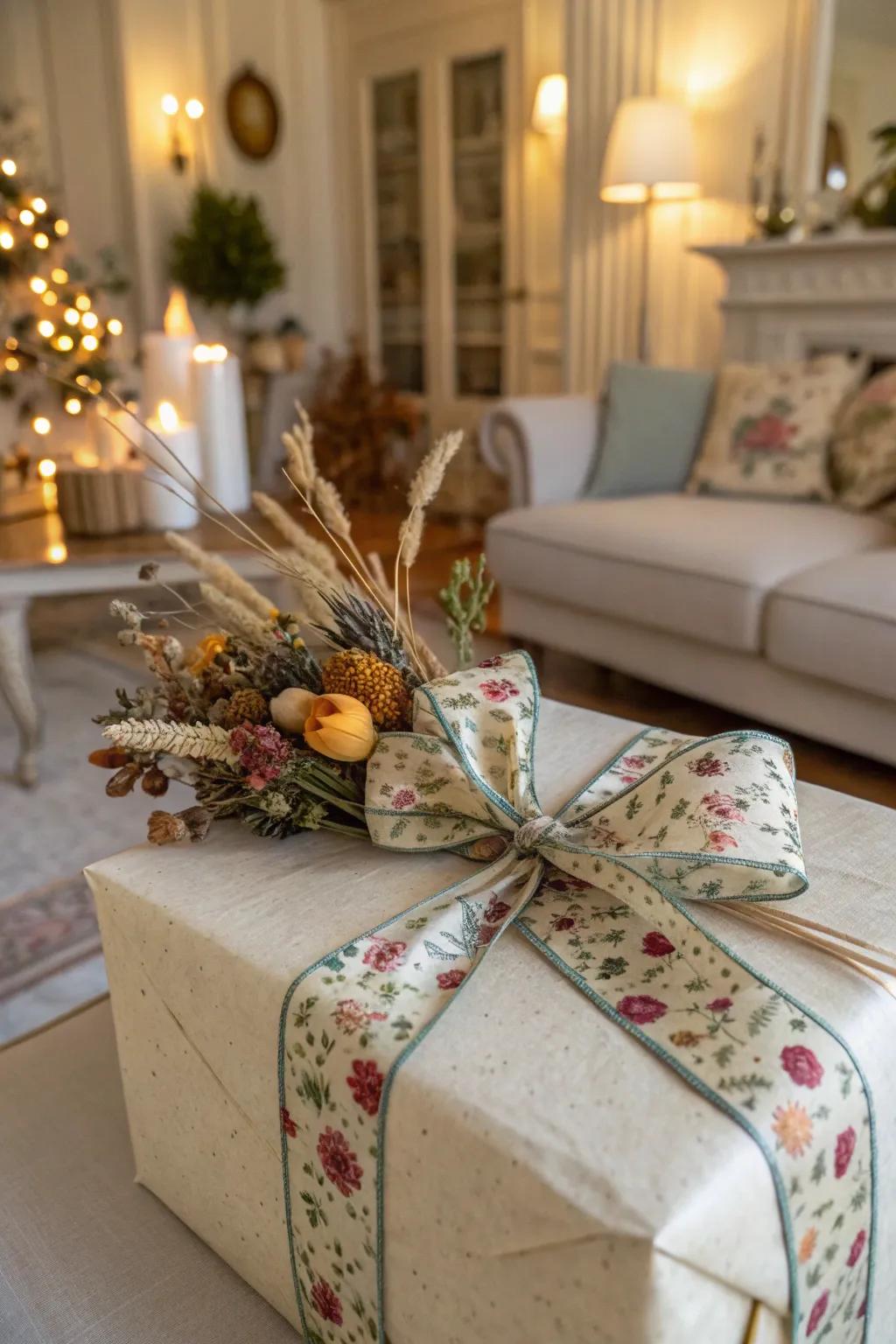 Gift with floral band highlights