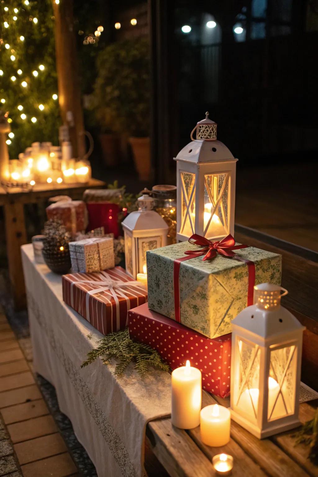 Light sources add a loving and enticing mood to your present display.
