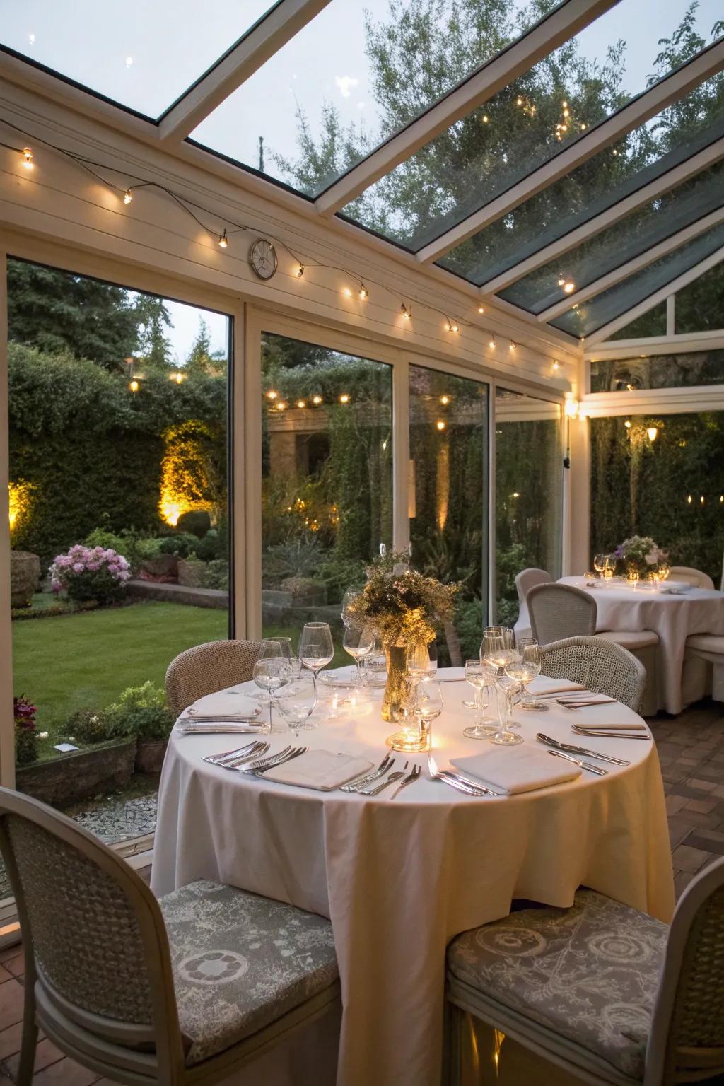 An exquisite culinary space that seamlessly integrates with the open air.