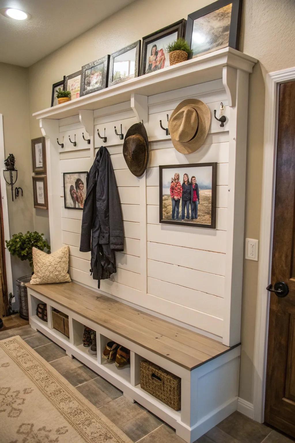 Bring farmhouse flair to your entry with this beautiful hall tree.