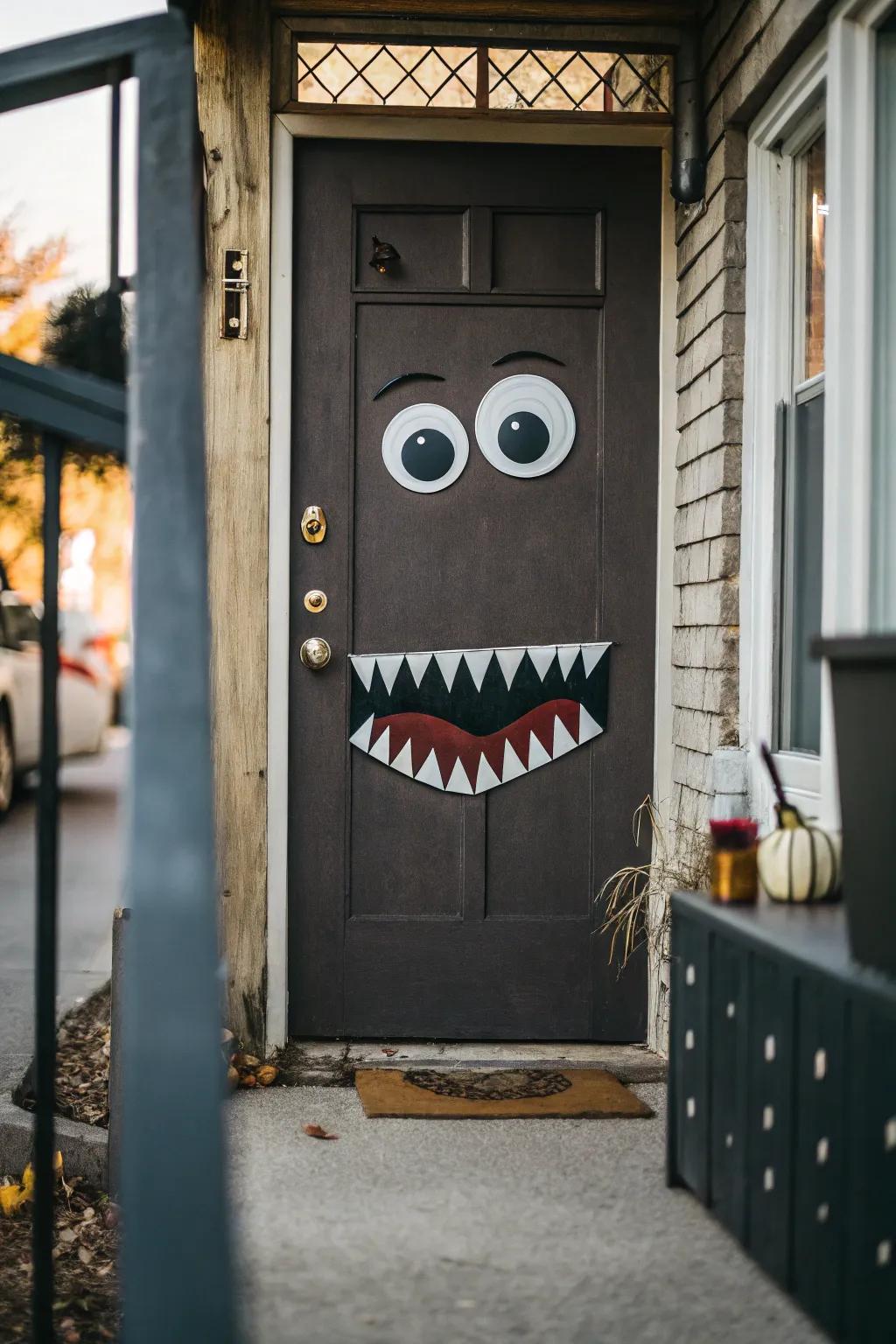Establish a playful and monstrous welcome with this door morphing.