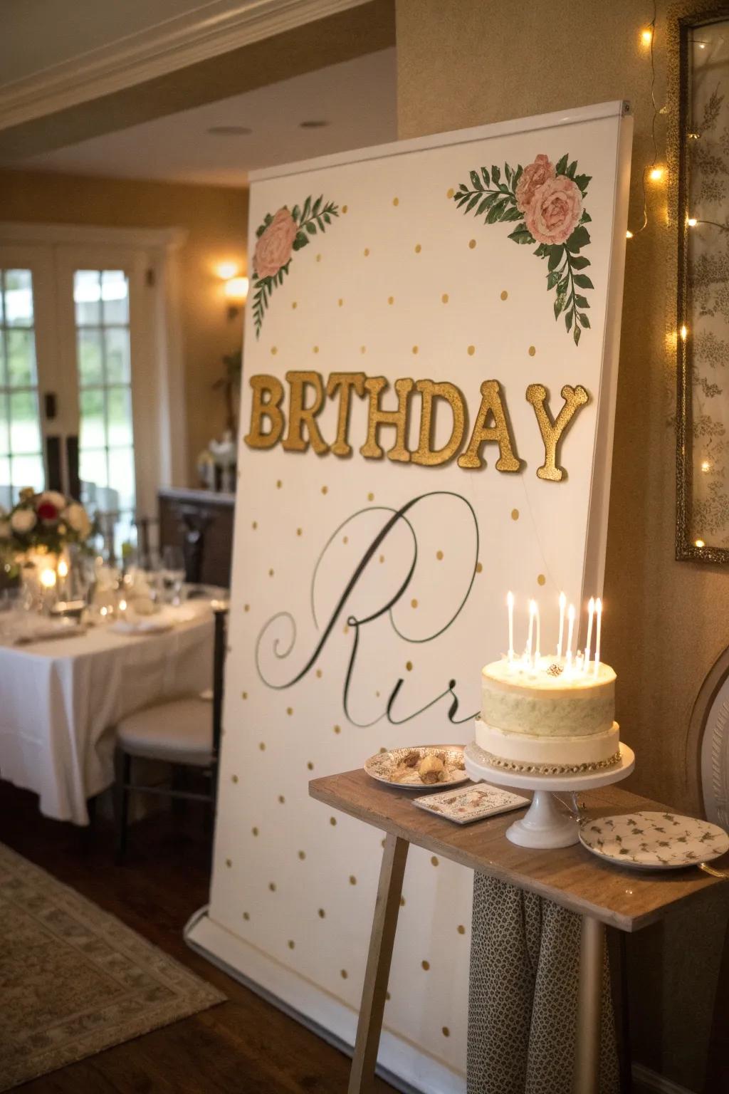 Individualized name presentations add a special touch to birthday displays.