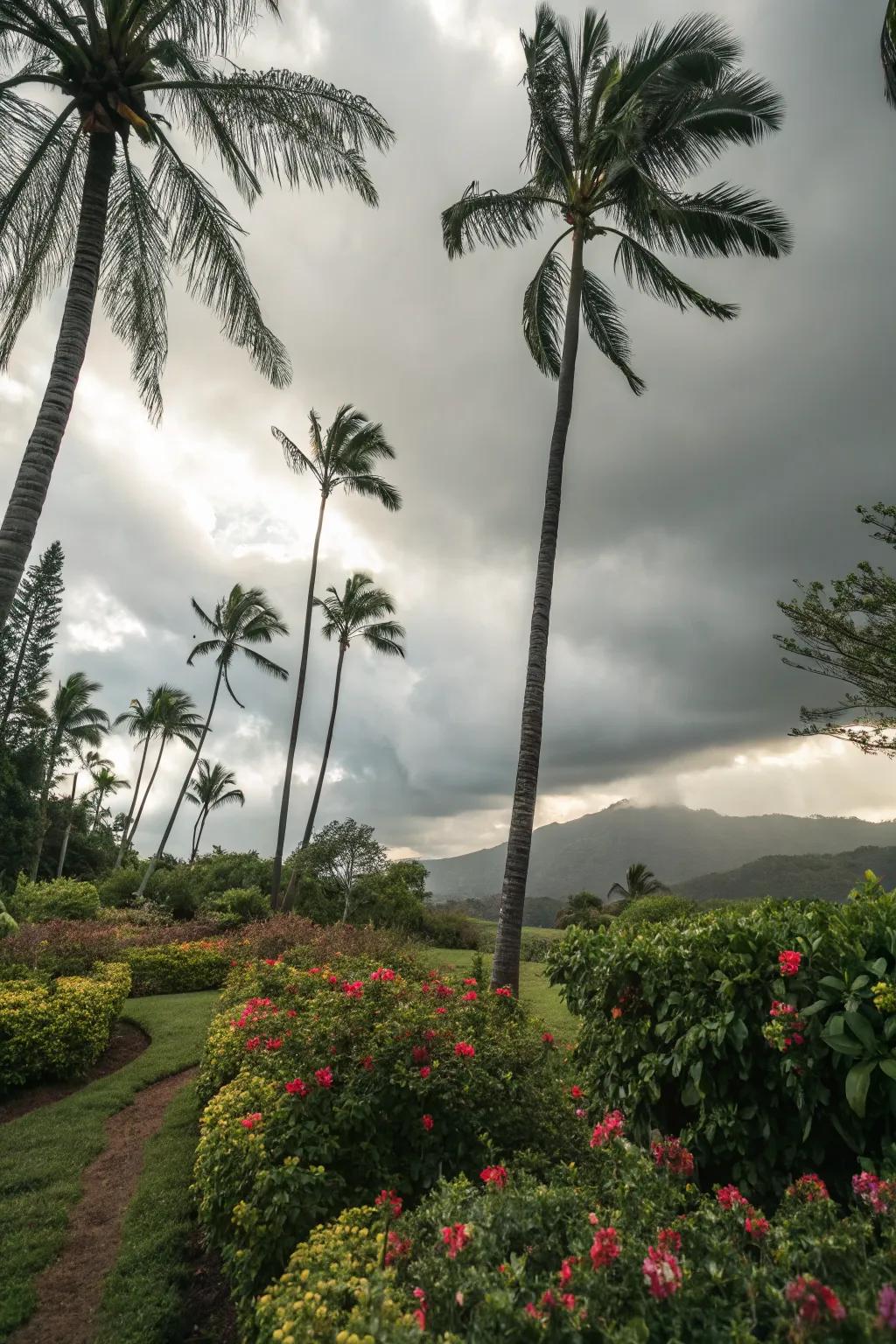 Palms are a definitive characteristic of Hawaiian environments.
