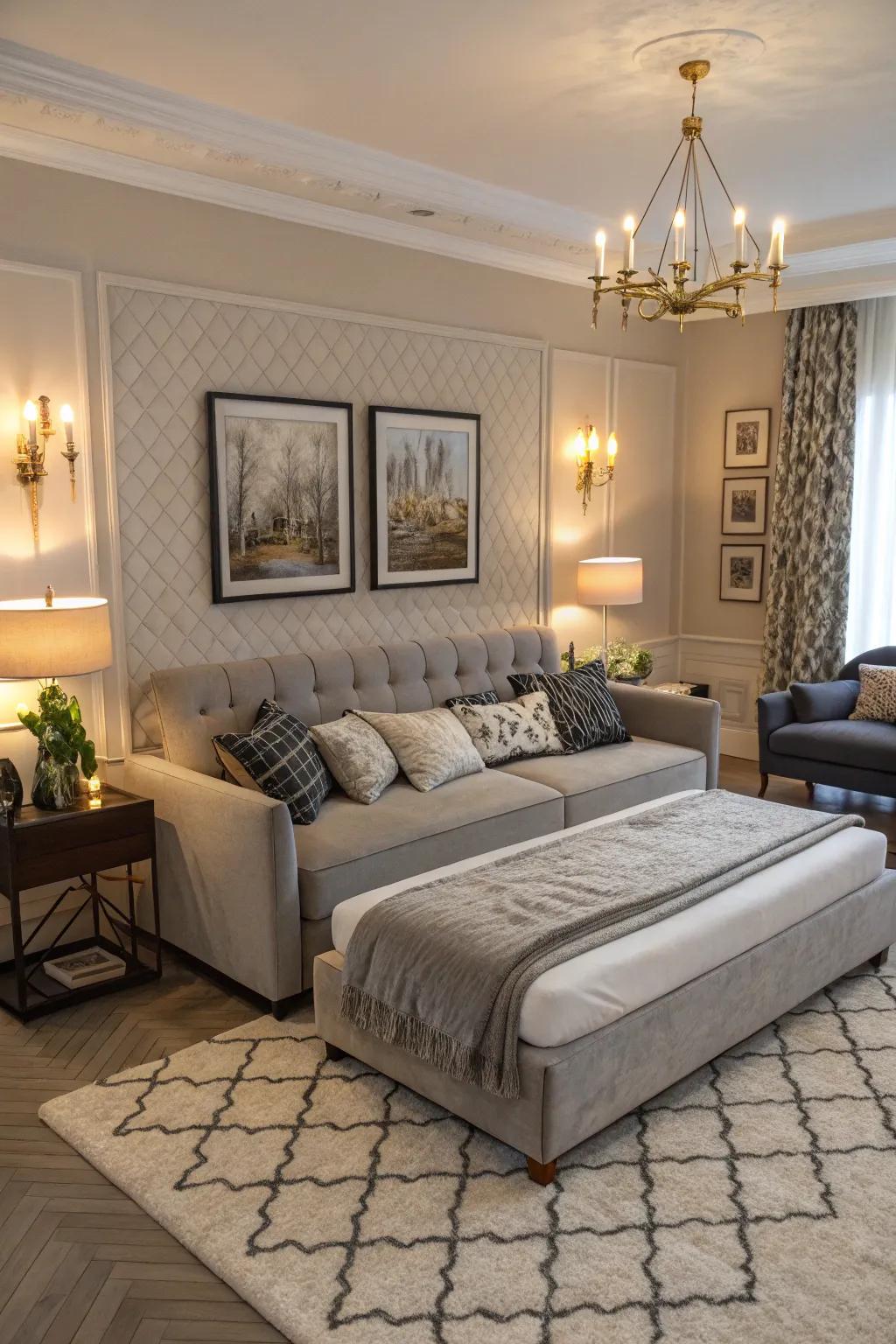 Adaptable couch bed, switching from seating to sleeping