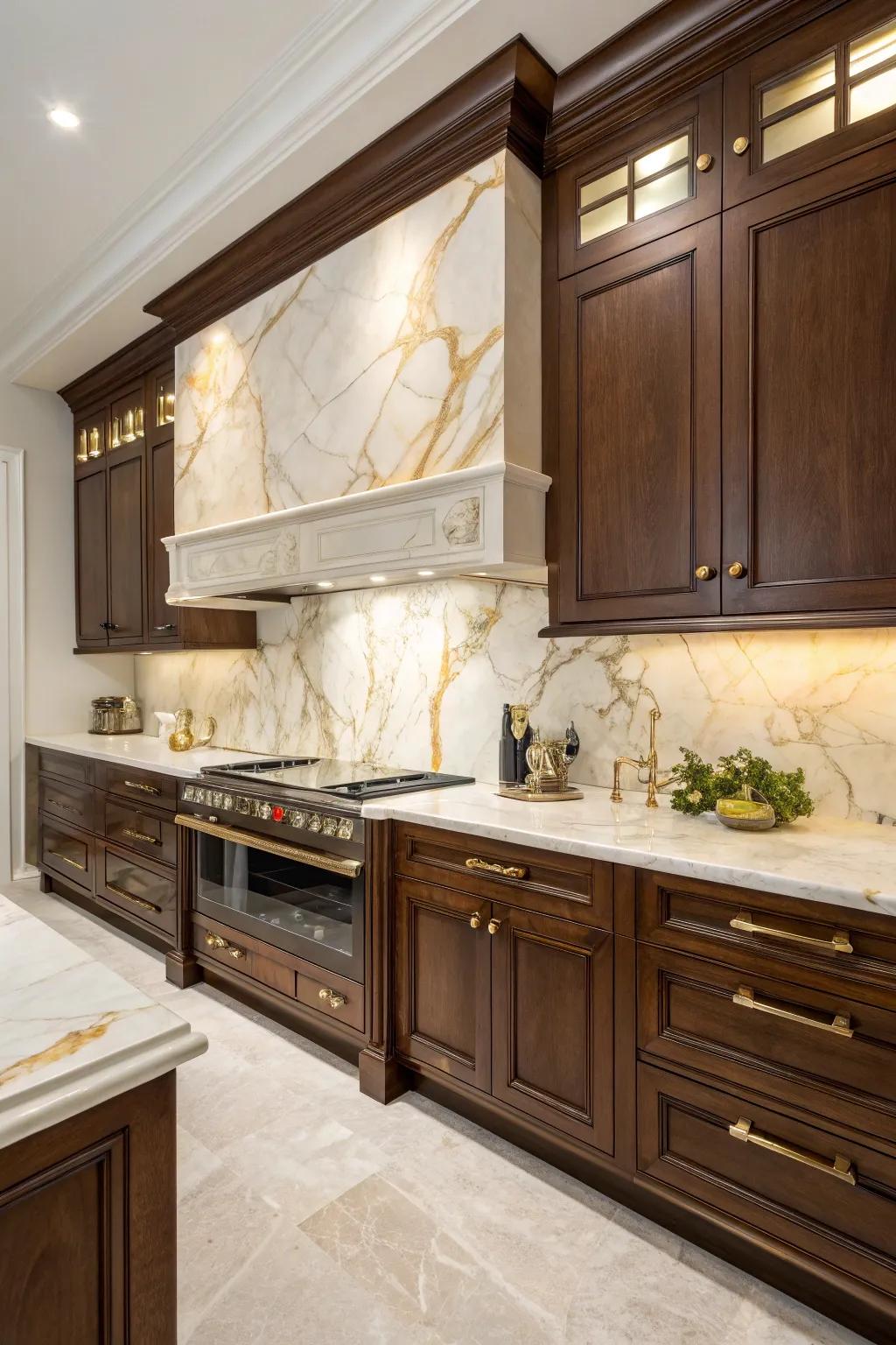 Calacatta Gold marble enhances any kitchen with an element of luxury.