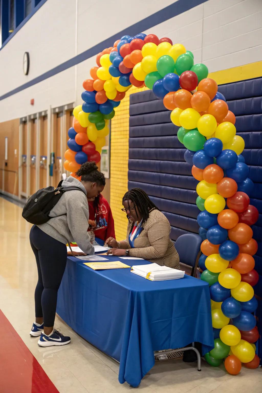 Balloons contribute a burst of color and enjoyment.