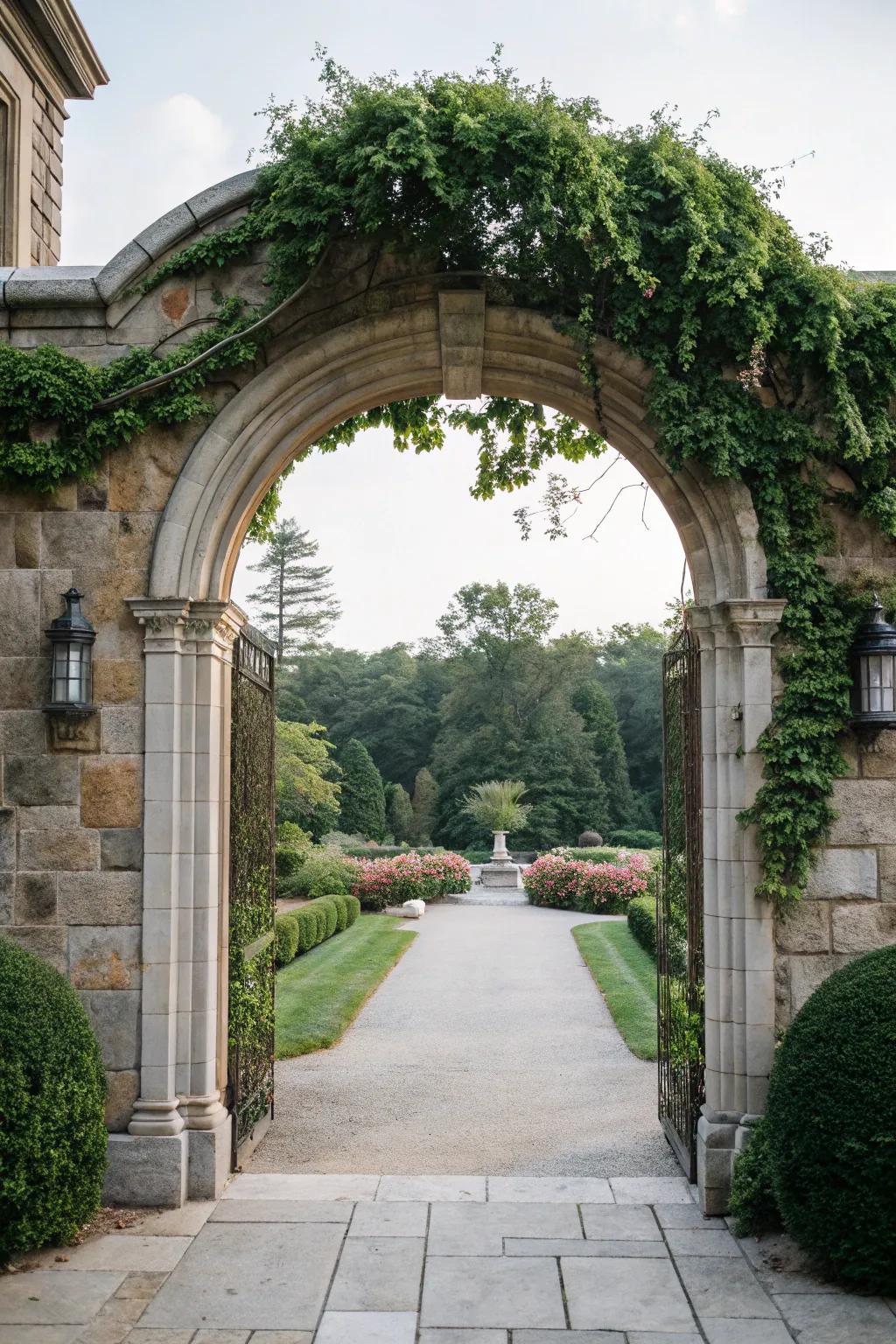 An appealing entrance showcasing a stone archway.