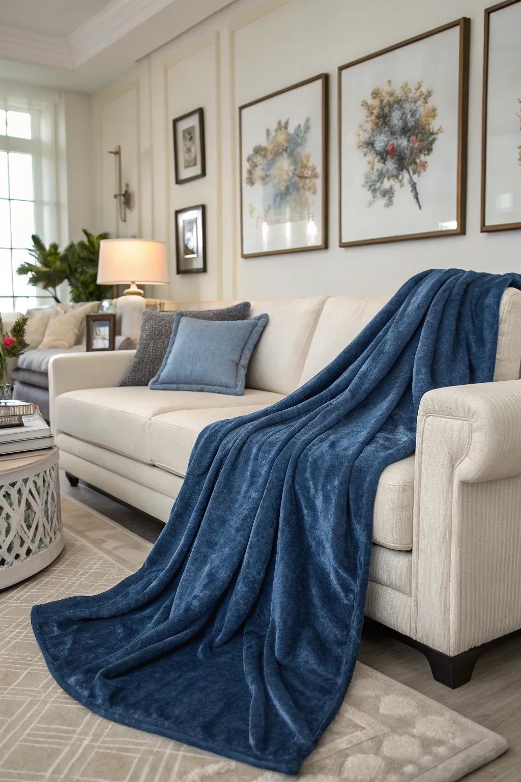 A plush throw cover that enhances any room's warmth and style.