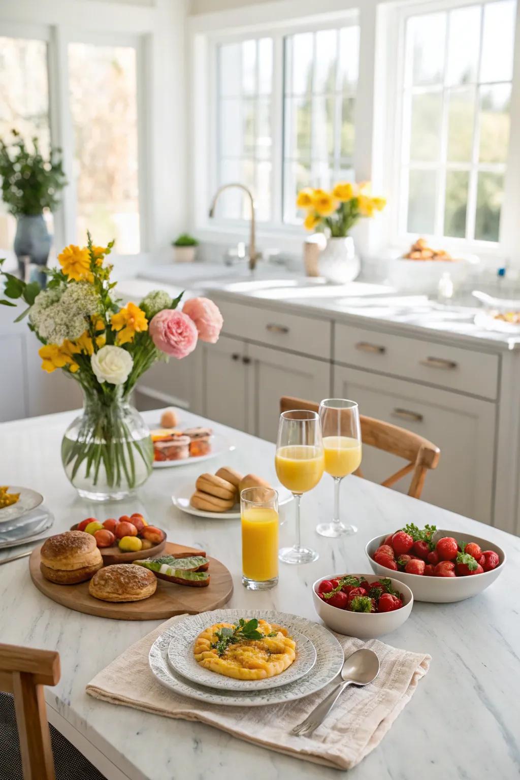 An appealing breakfast arrangement for your housewarming gathering