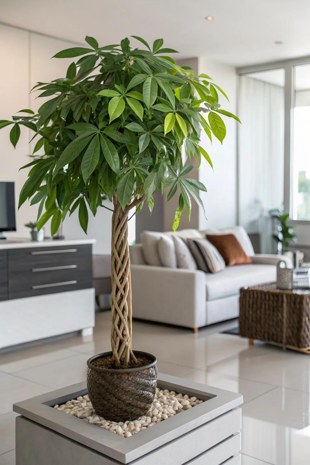 A Luck Sapling bestowing luck and style to the living area.