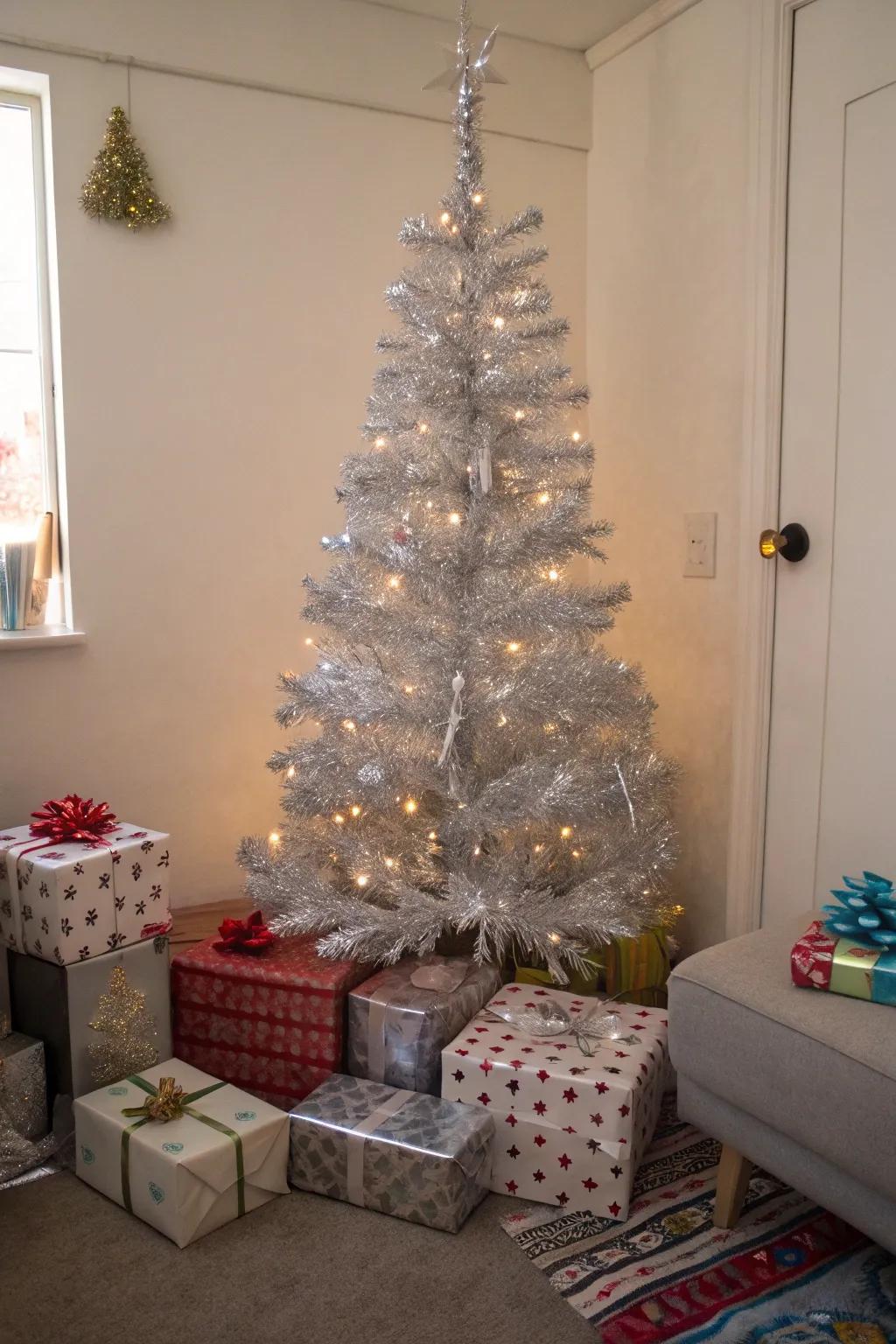 An unparalleled Yule arbor fashioned entirely from glimmer strands.