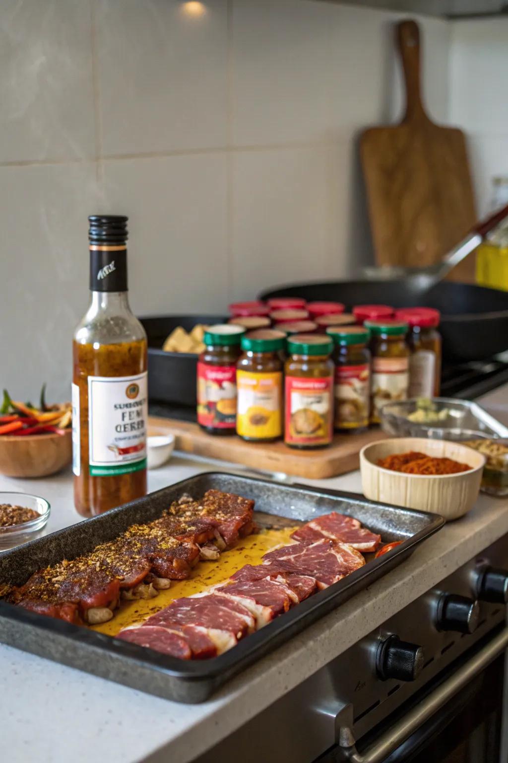 Liquid smoke is the key to integrating an outdoor BBQ taste indoors.