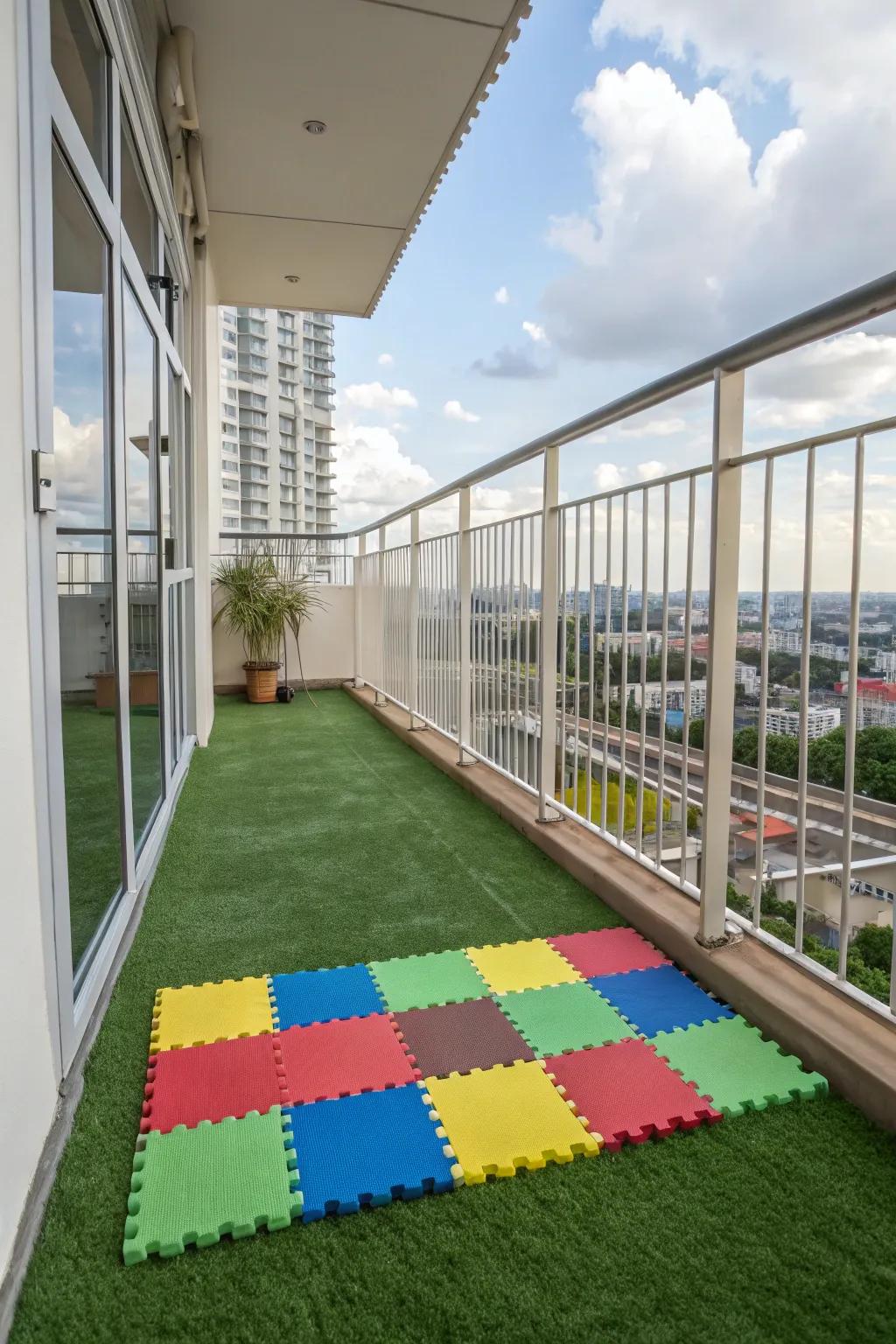 Soft surfaces offer a secure and cozy spot for children to play and explore.