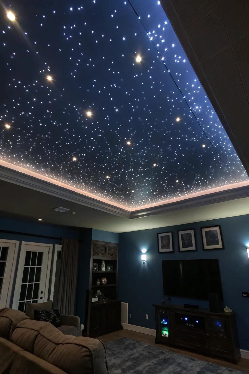 Using ceiling LED lights, you can bring the beauty of a starry night into your home.
