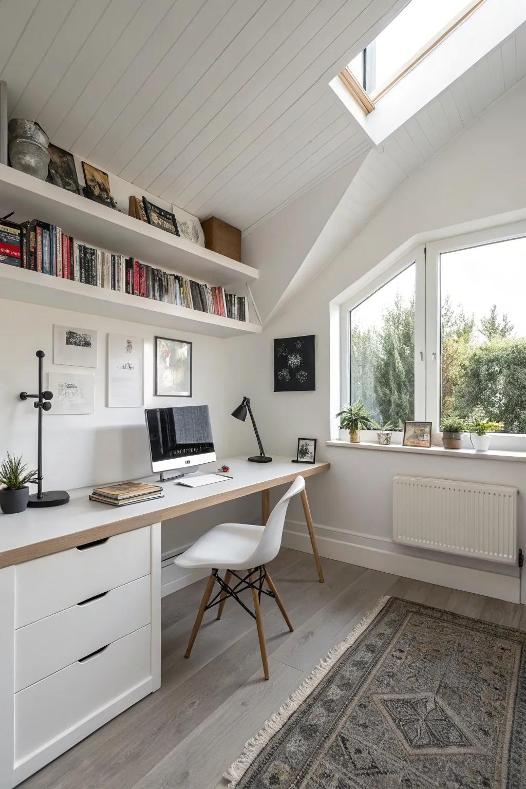 Value the beauty of simplicity in a workspace free of clutter.