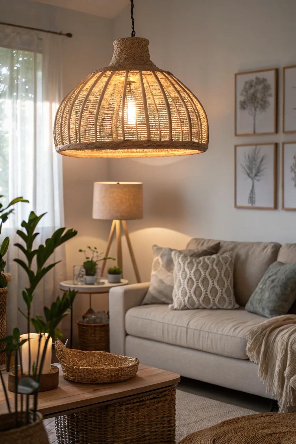 Twine pendants infuse a natural impression into your space.