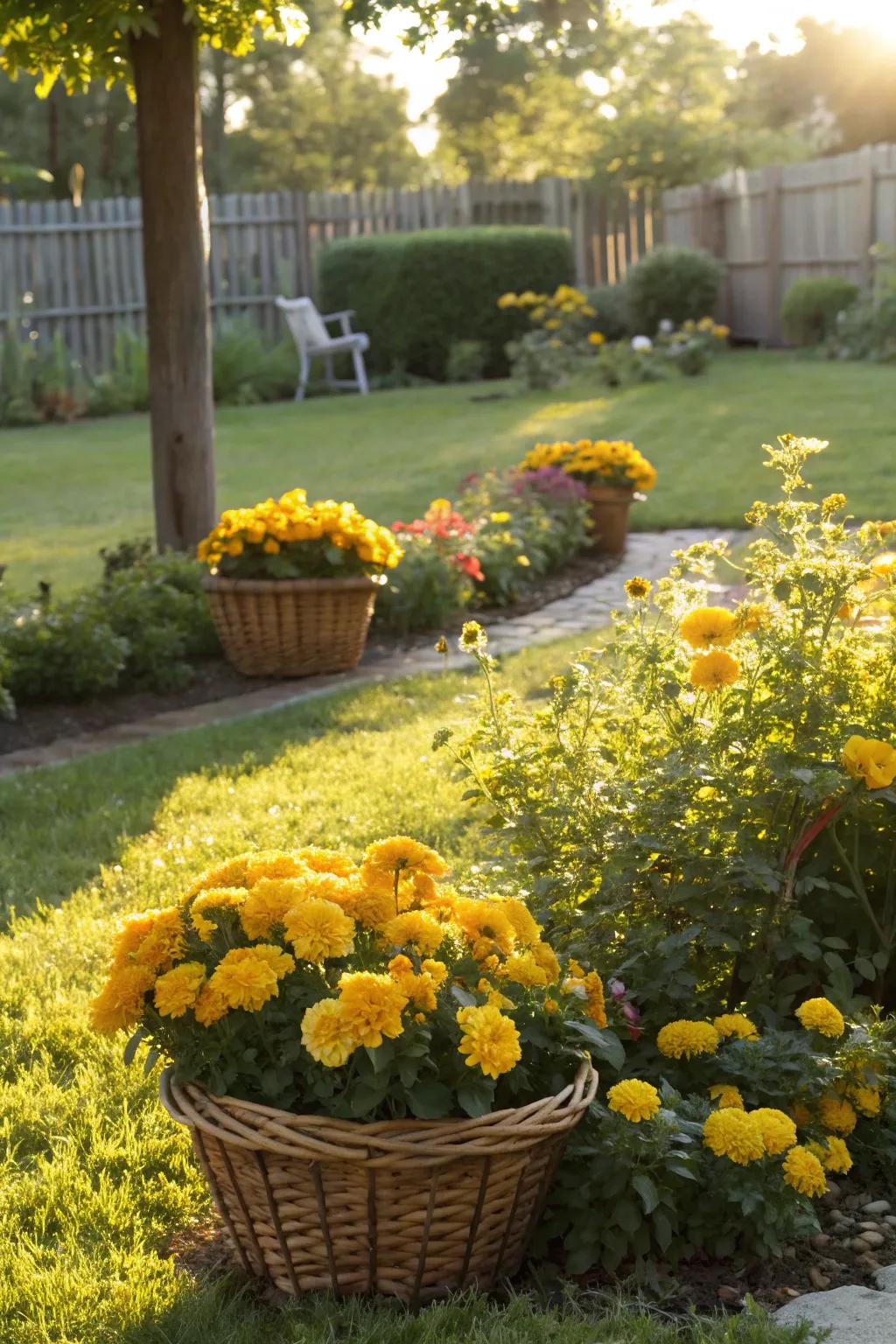 Basket-of-Gold adding a sunny touch to the garden.
