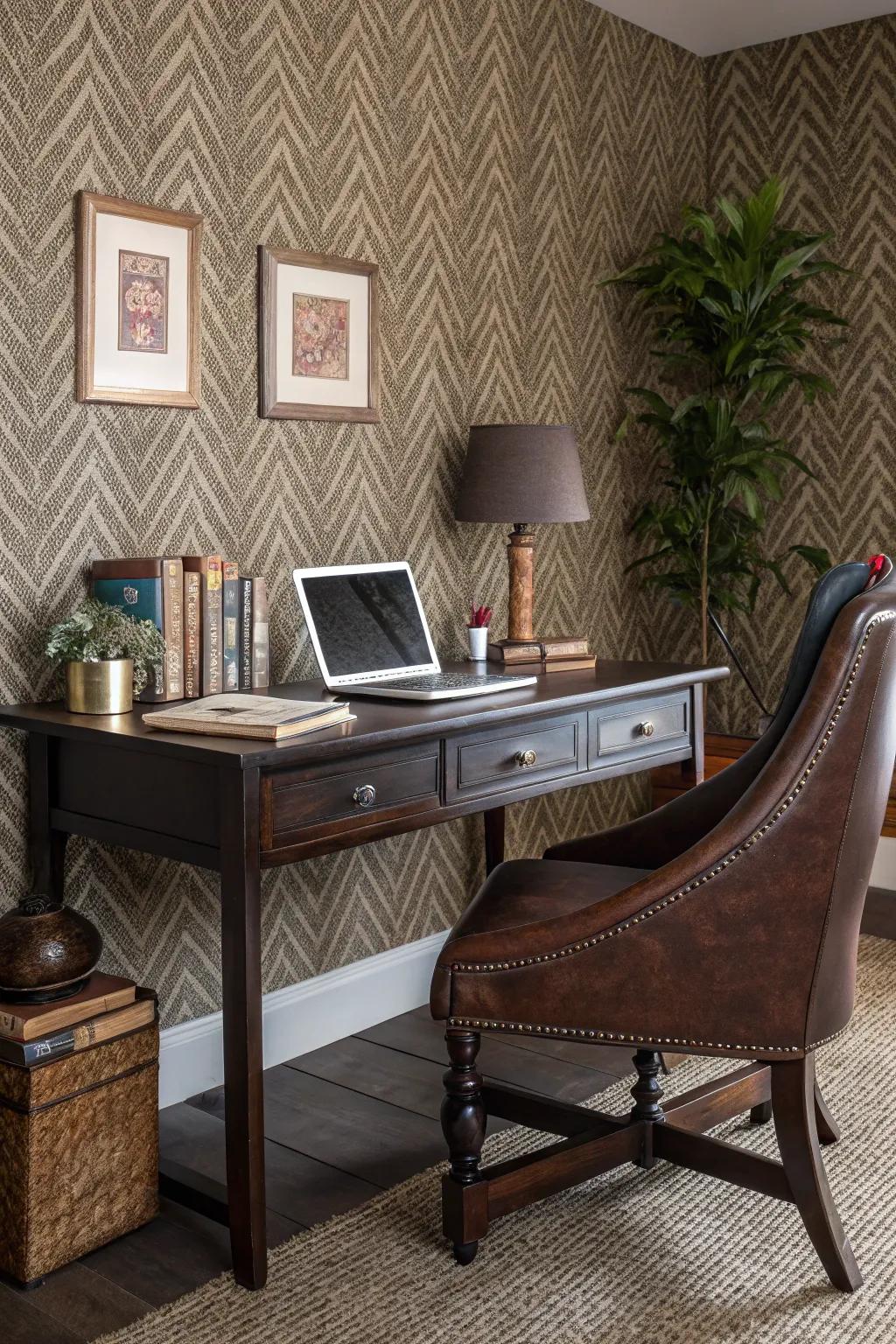 Tweed wallpaper enriches with a refined texture.