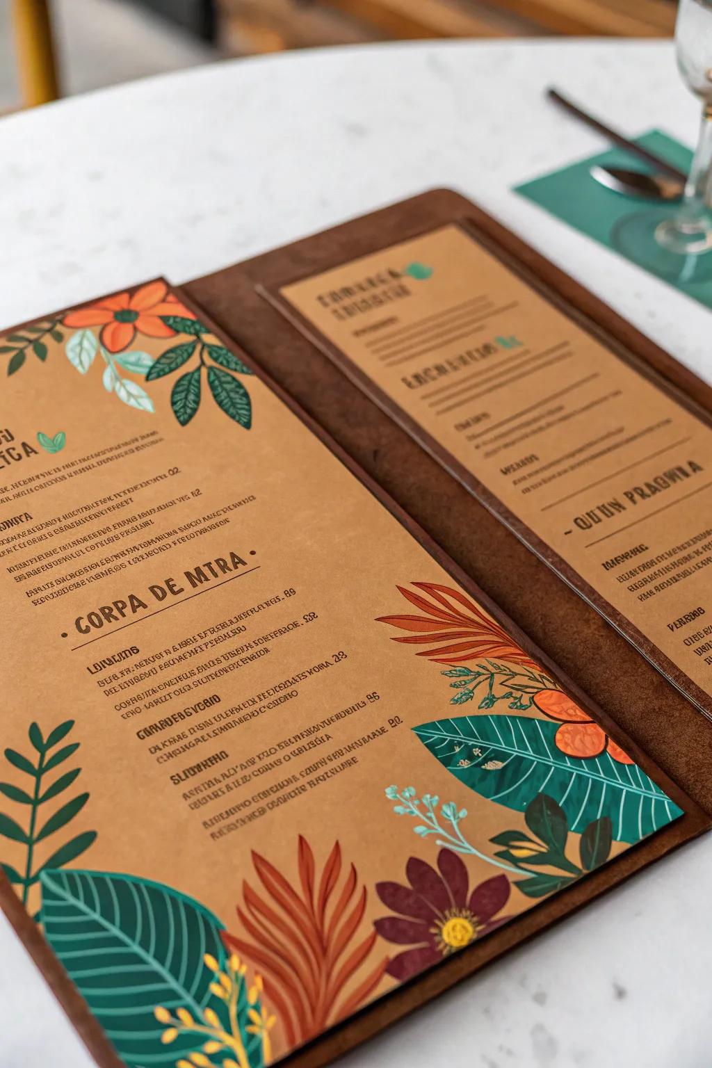 A unified mix of natural and bright shades for attention-grabbing menus.