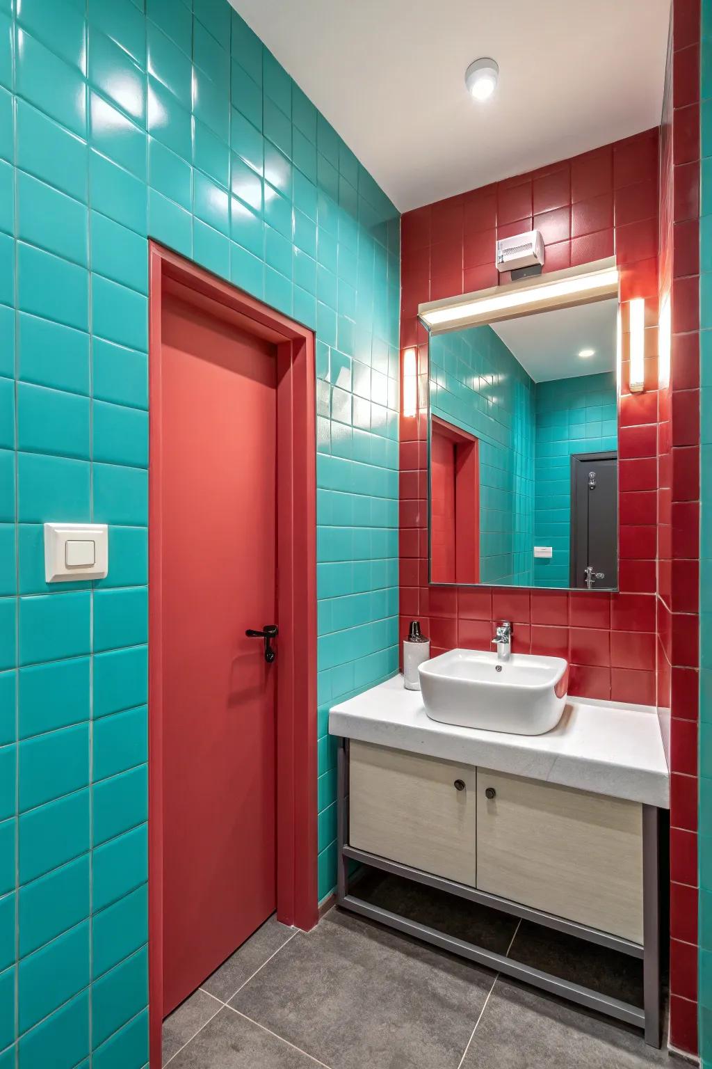 Lively wall colors brighten the space.