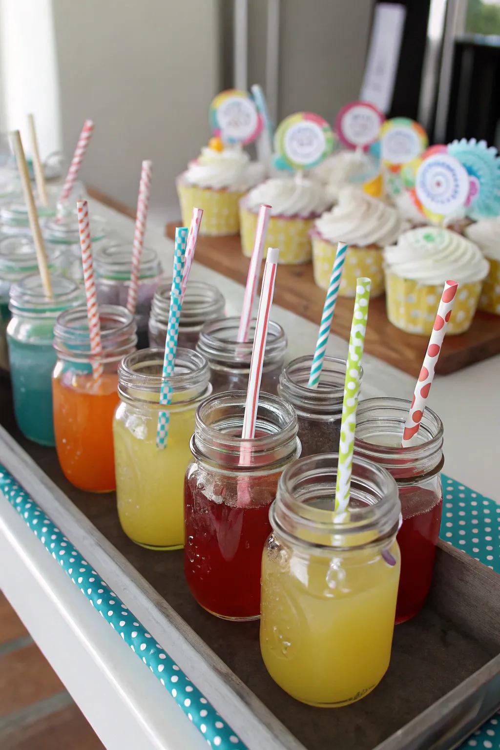 An imaginative mini beverage terminal with stylish drinks.