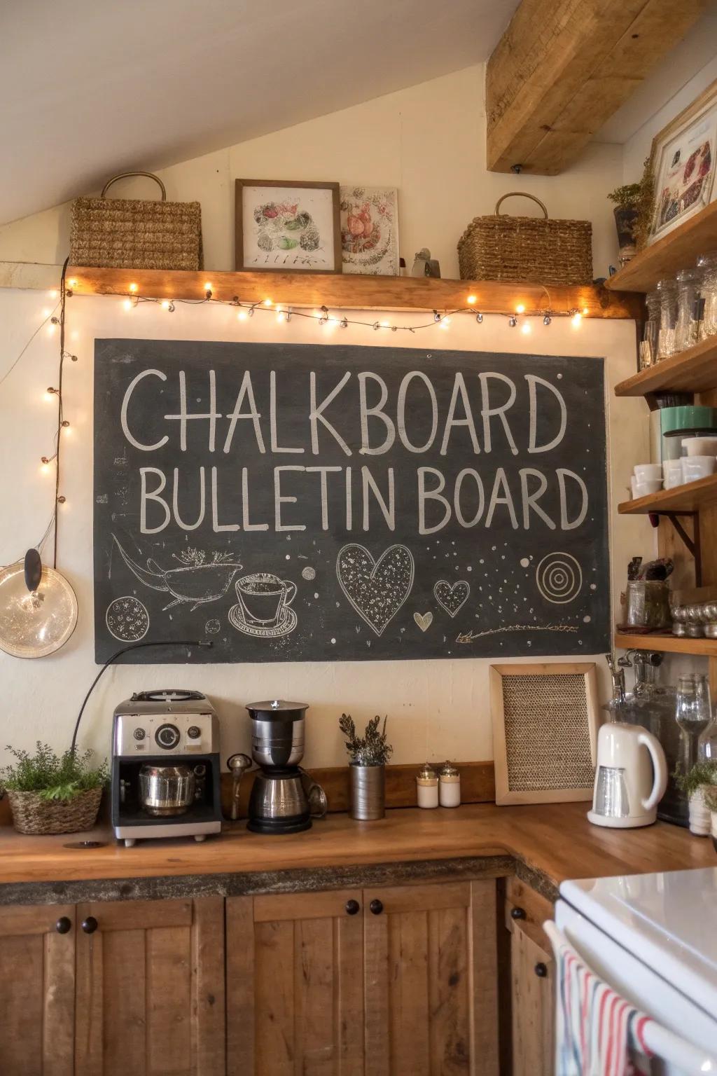 Chalkboard notice boards give kitchens a sense of fun and functionality.