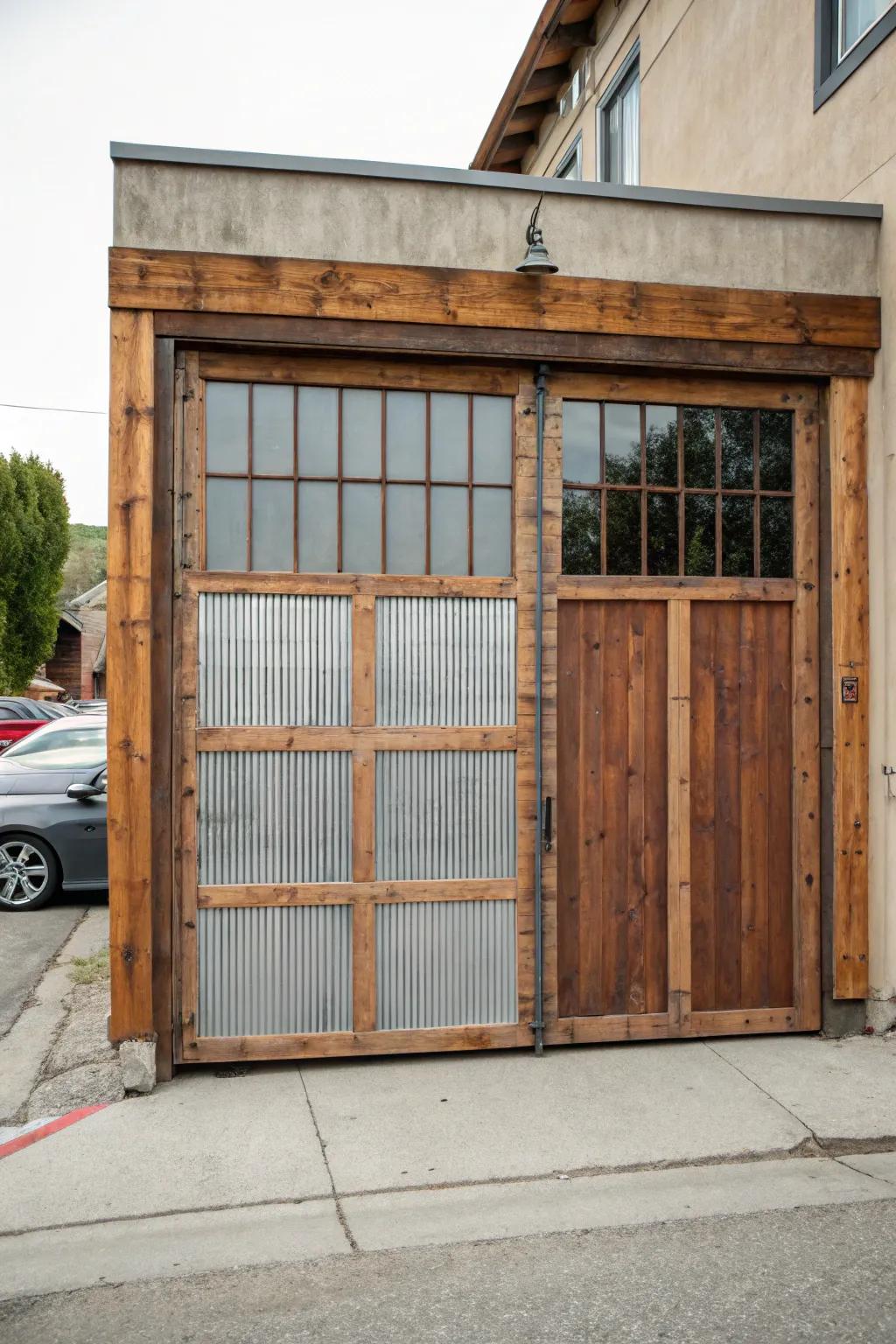 An incorporation of timber and metal culminates in a tactile and inviting entryway.