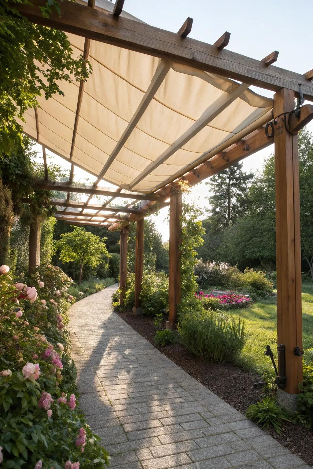 Take pleasure in adjustable shading with a retractable cover pergola.
