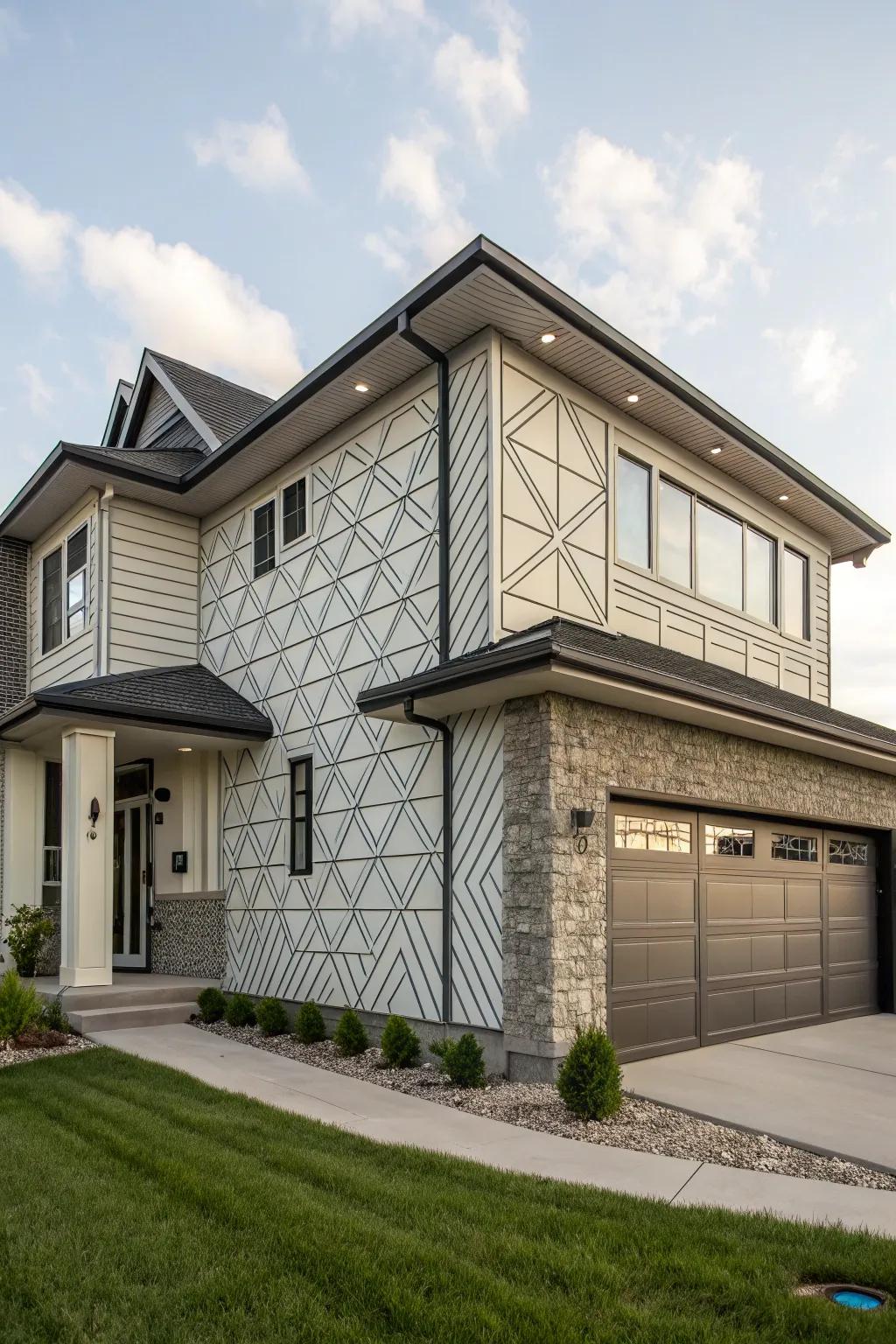 Geometric shapes add a touch of modern elegance.