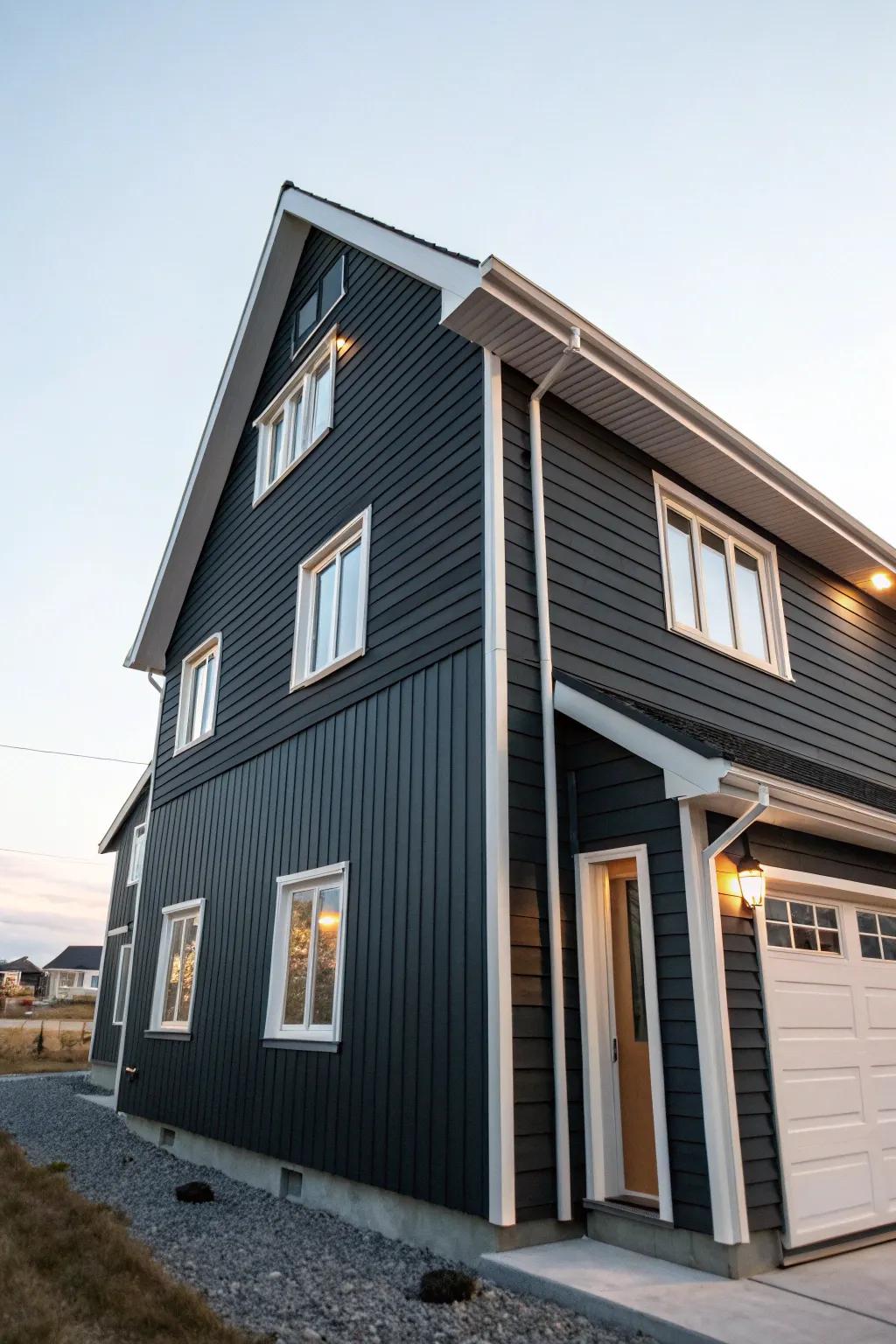 Refined dark vertical siding