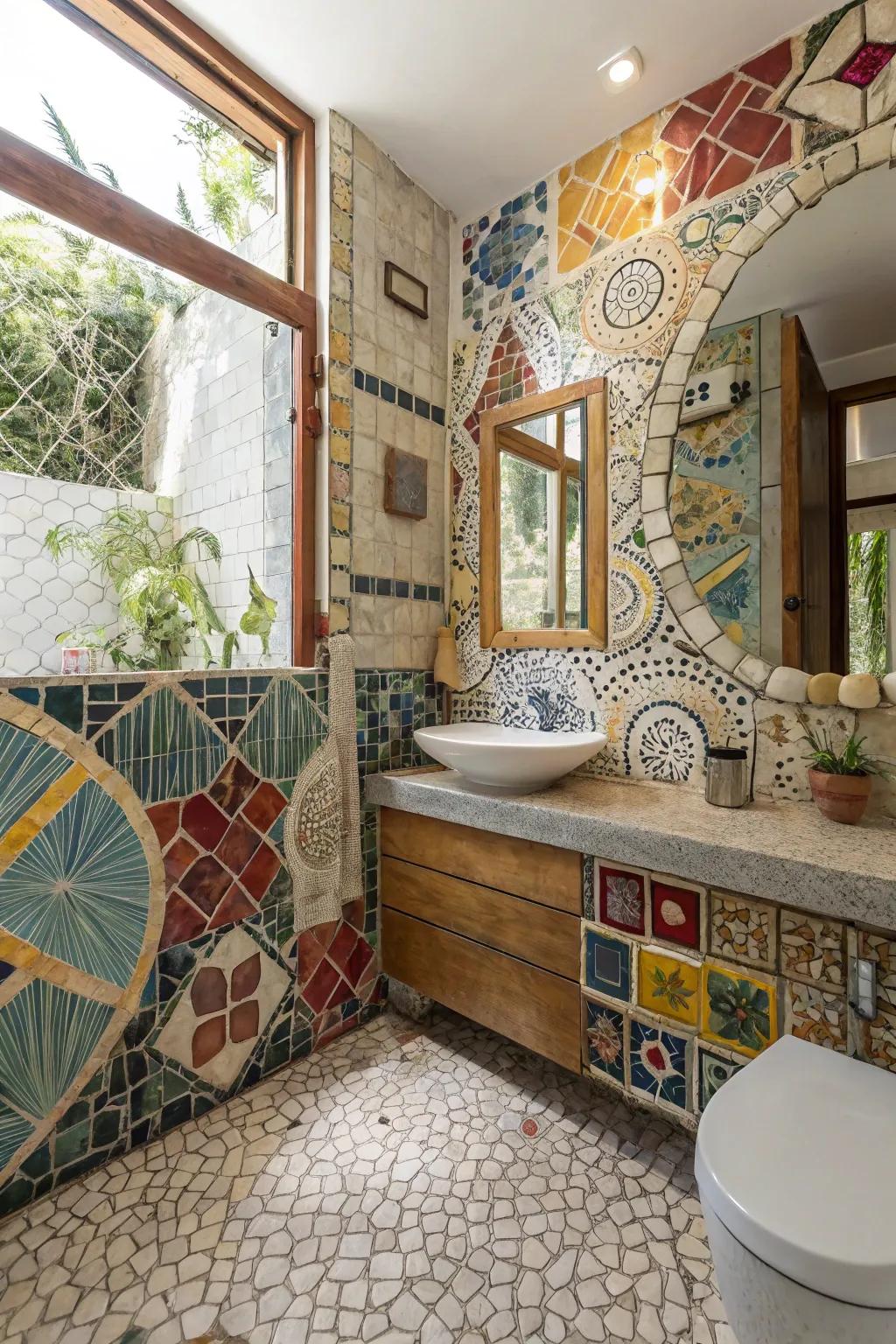 Express your individuality through a creative blend of mosaic tiles.