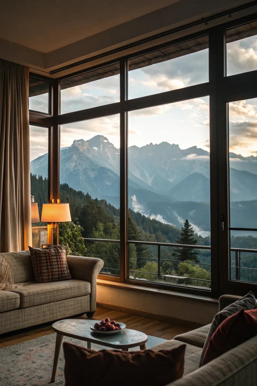 Big windows bring the outdoors inside.