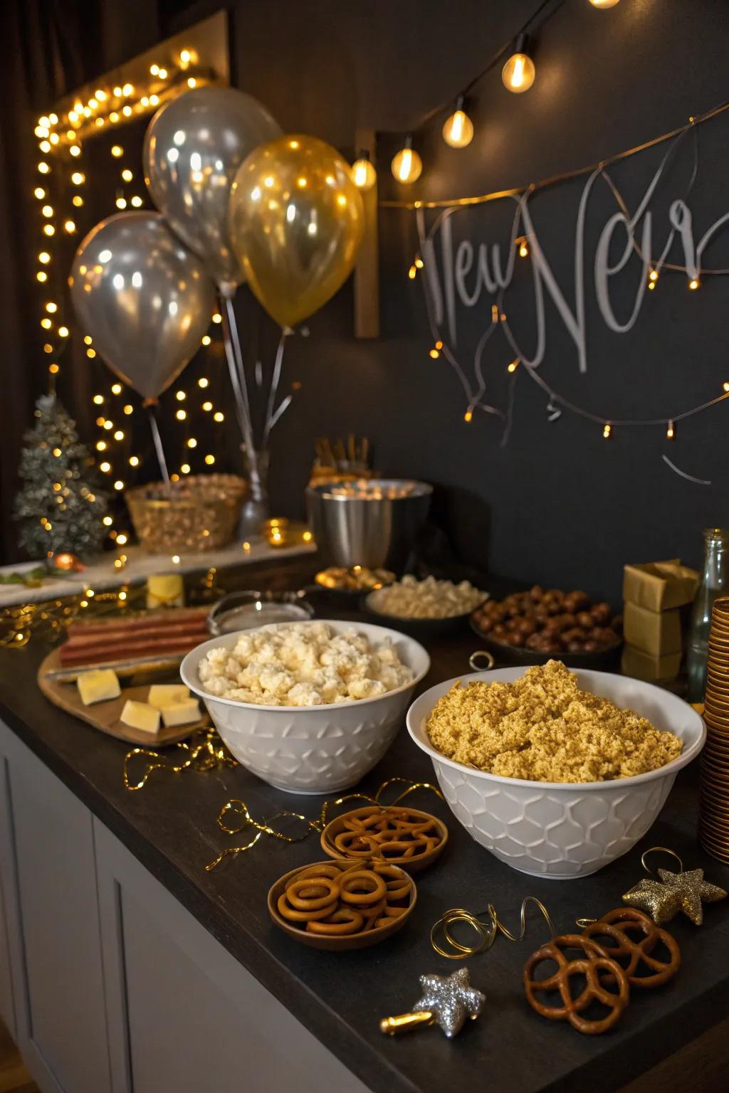 Indulge in late-night desires with a thoughtfully composed treat station.