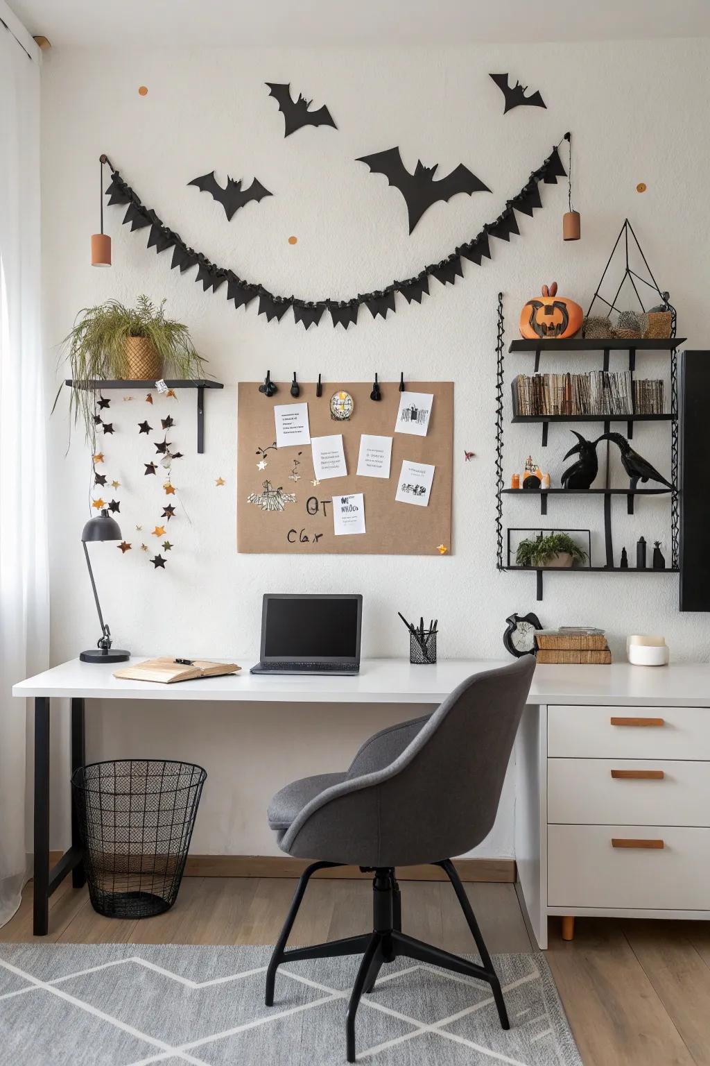 A modern study display board with All Hallows' Eve design.