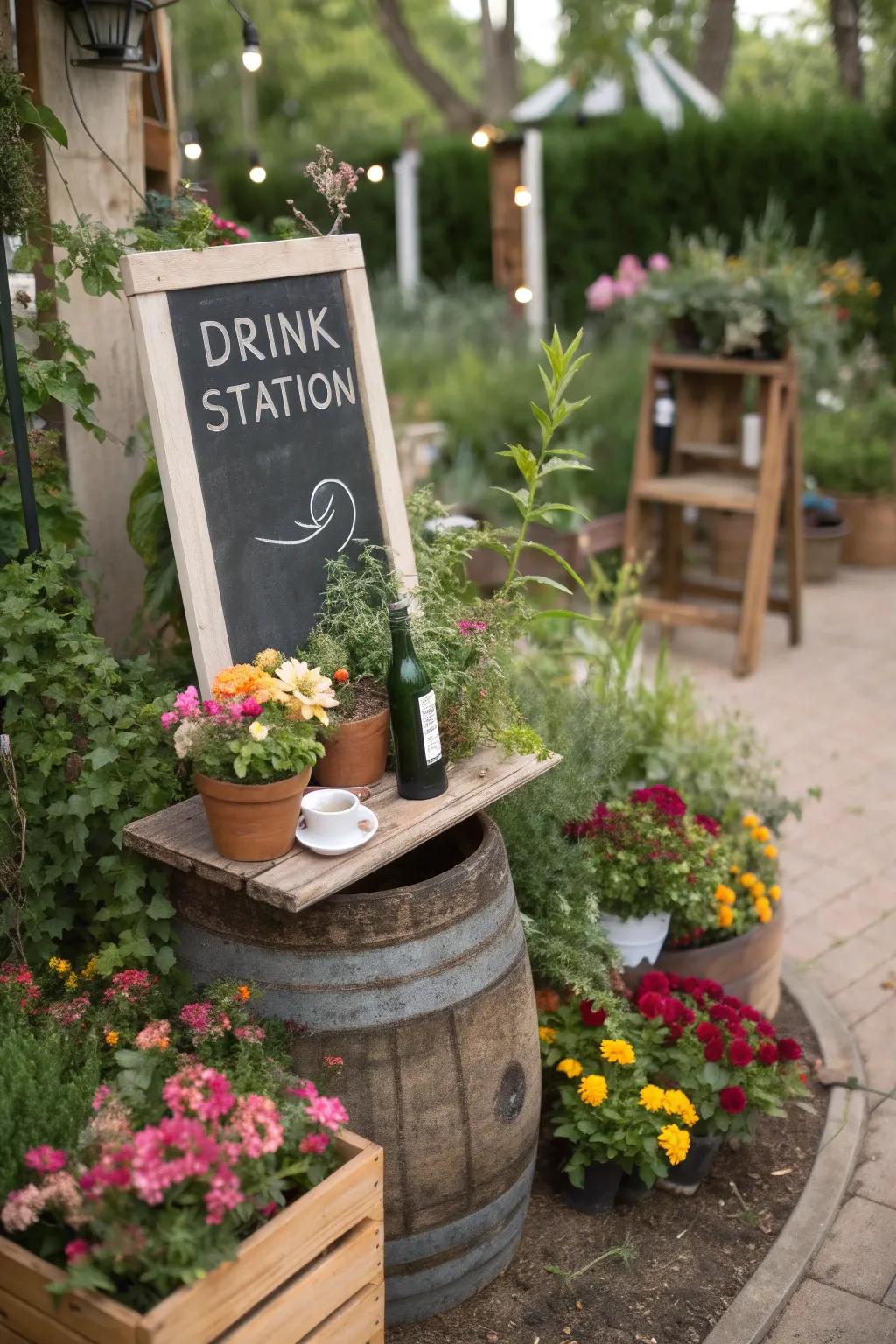 Writing board signs infuse a personal touch to your drink station.