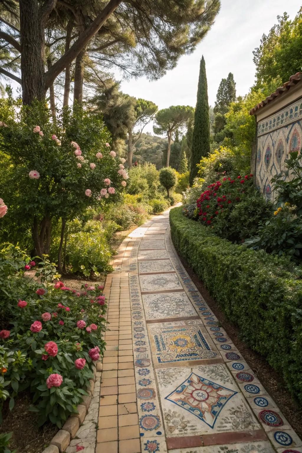 Infuse charm into your garden with exquisitely tiled pathways.
