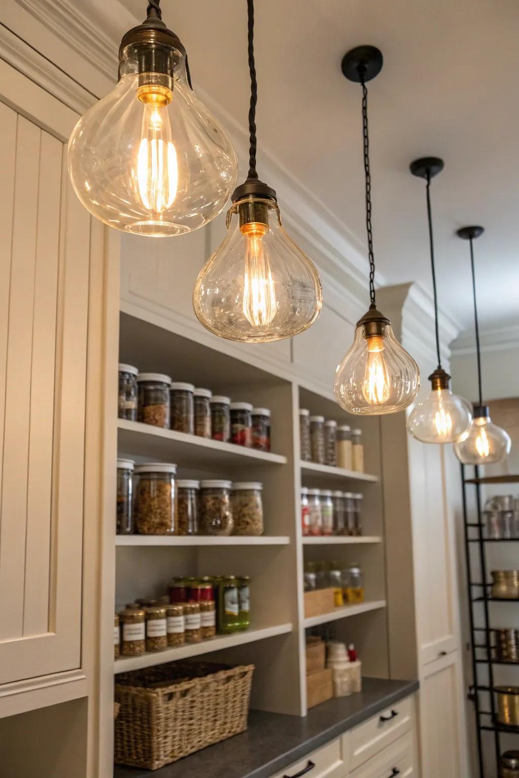 Pendant lights introduce charm and character.