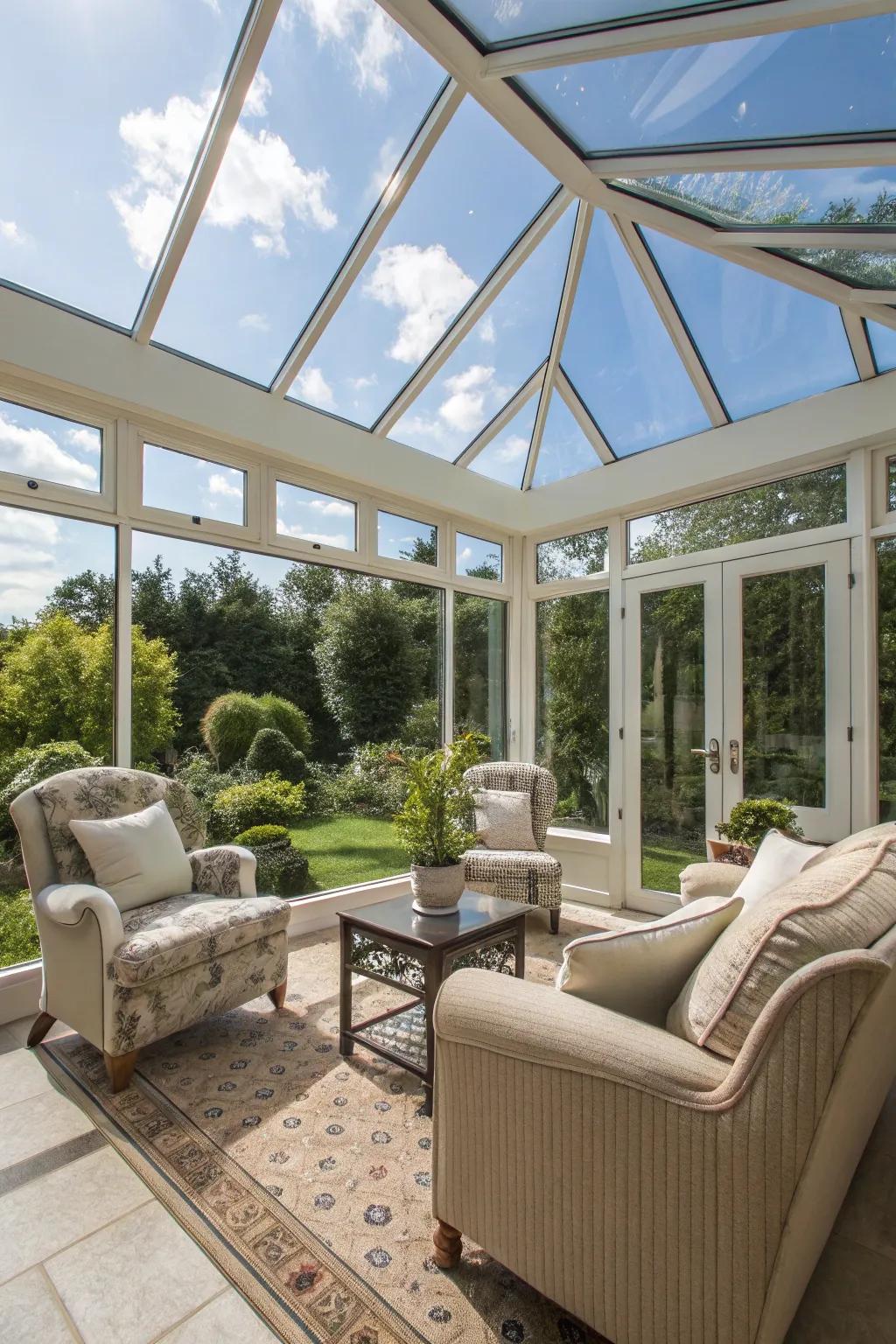 Unwind in a sun-filled room-style structure filled with sunlight.