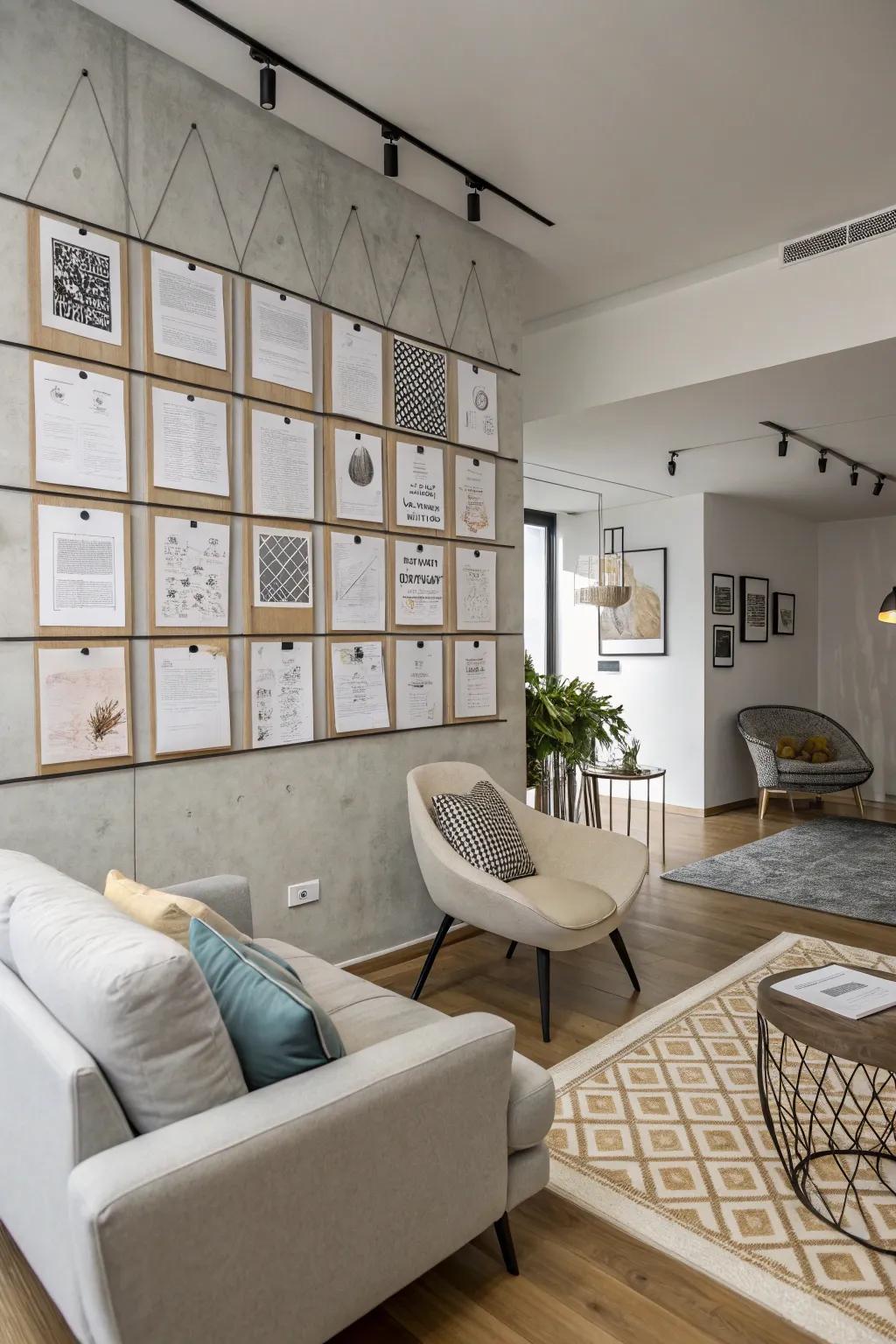 Planning your picture layout with paper templates for perfection.