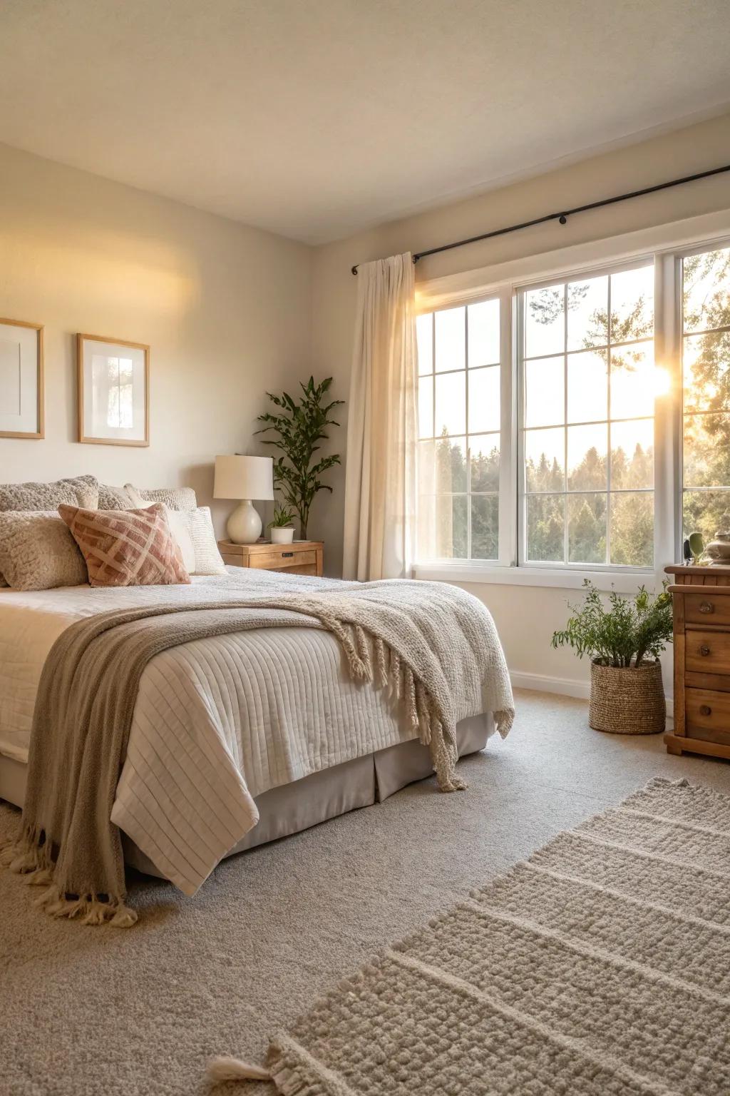 Carpet adds a layer of comfort and warmth to any bedroom.
