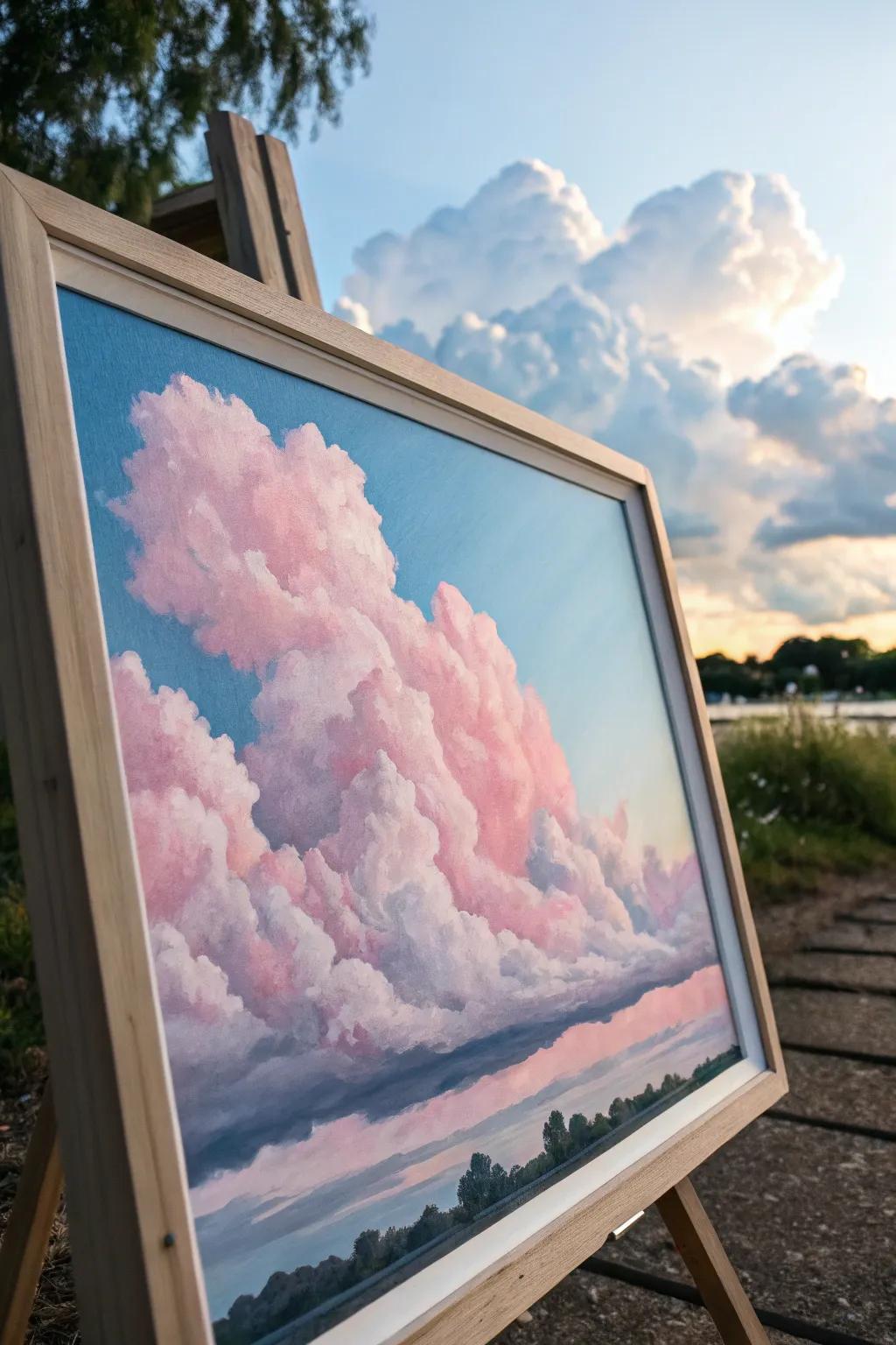 Whimsical artwork of delicate rosy mist.