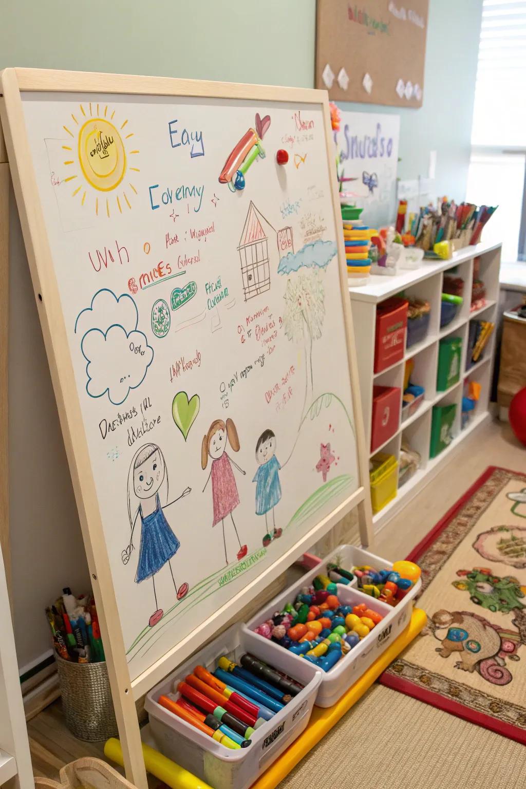 Inspire imagination using a lively art spot on your whiteboard.