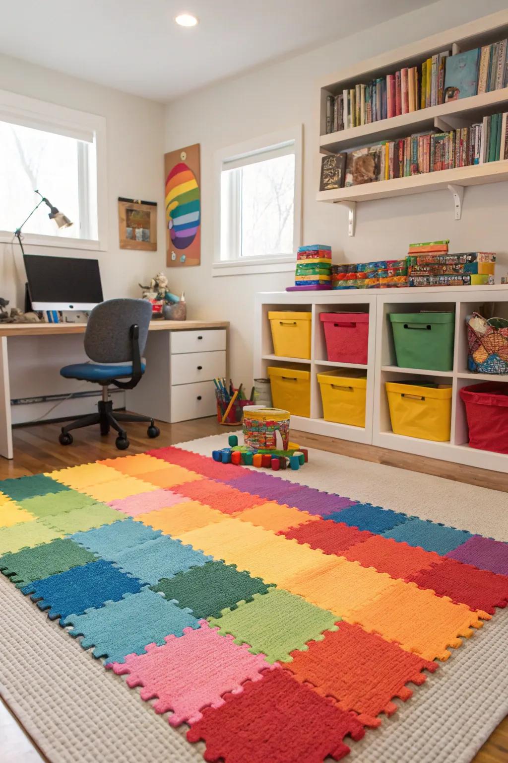 Rugs are great to distinguish the space visually.