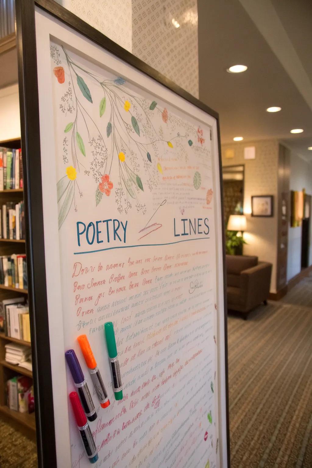 An engaging poetry canvas fosters creativity and teamwork.