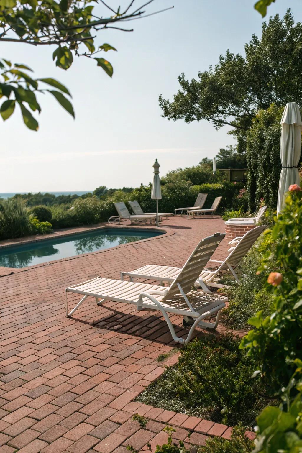 Clay decking brings rustic charm to your pool area.