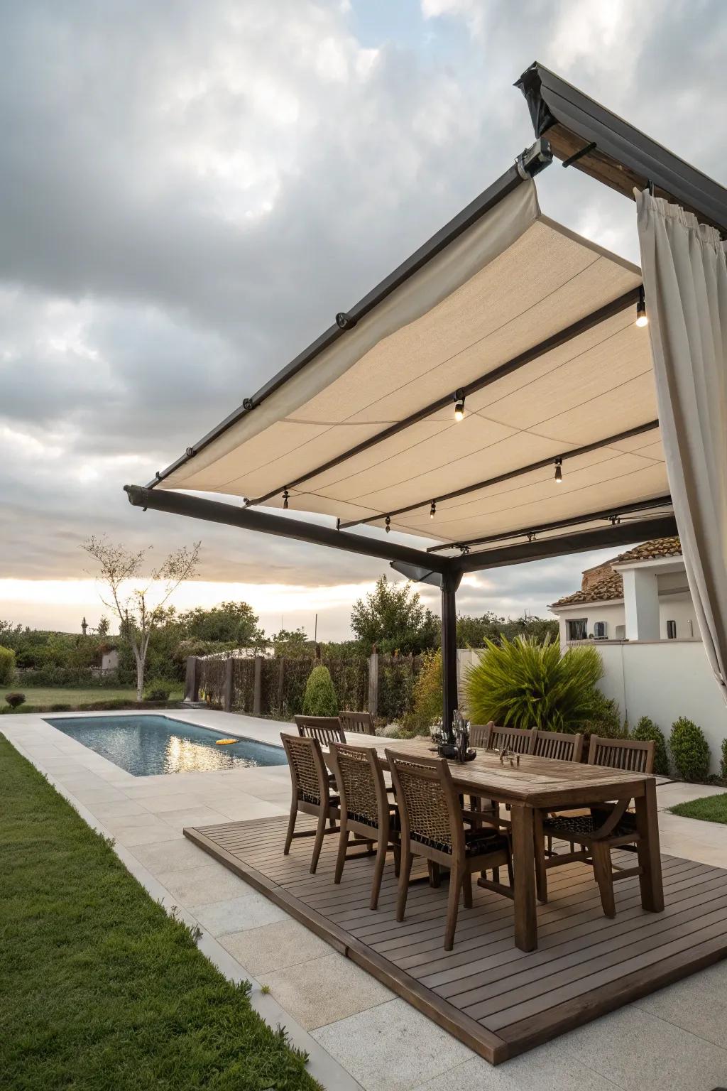 Adjustable canopies offer adaptable shade solutions for any event.
