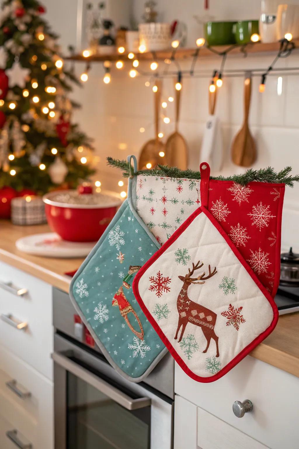 Infuse celebratory joy into your cooking space using oven protectors designed for various holidays.