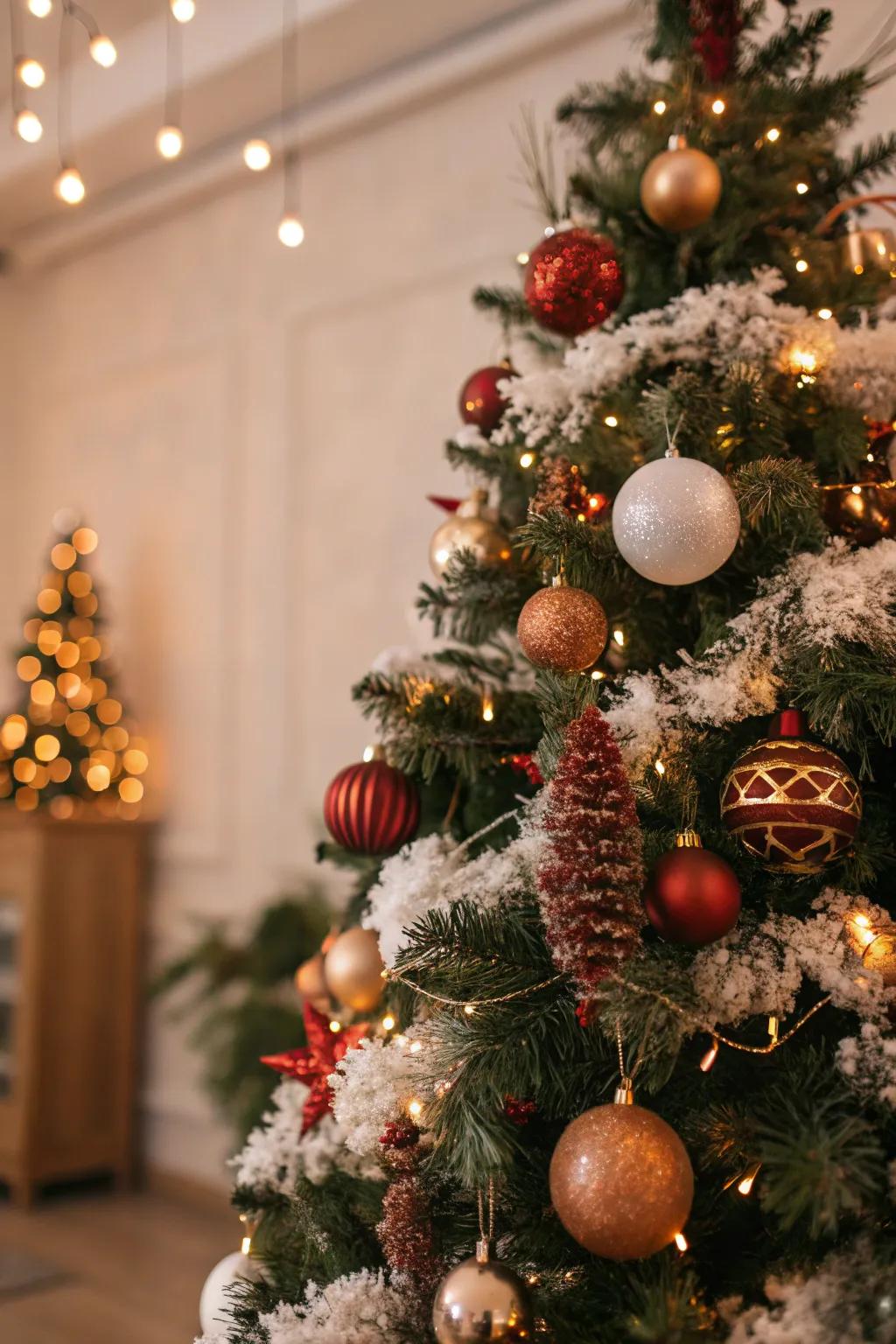 Combined textures enrich the tree with depth.