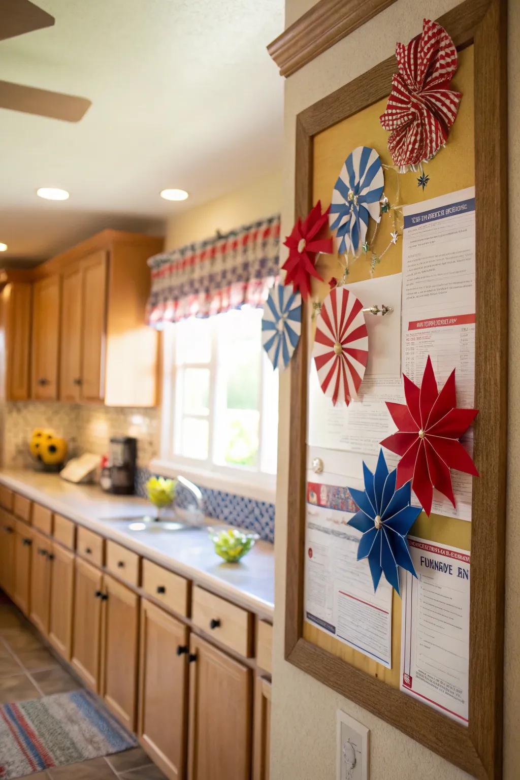 Patriotic twirligigs inject a dynamic aspect to your decor.
